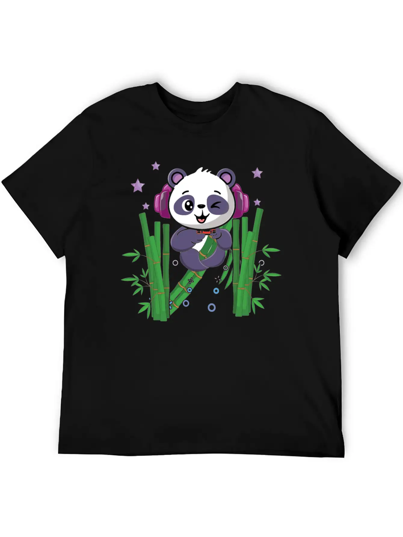 Gaming Panda Cute Playing Video Game Lover Gaming Unisex Short Sleeve Soft Cotton T-Shirt – Casual Everyday Wear