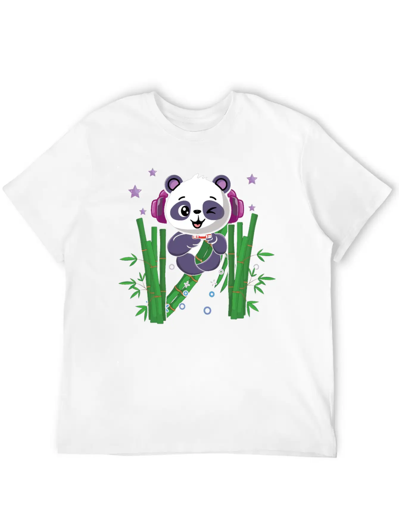 Gaming Panda Cute Playing Video Game Lover Gaming Unisex Short Sleeve Soft Cotton T-Shirt – Casual Everyday Wear