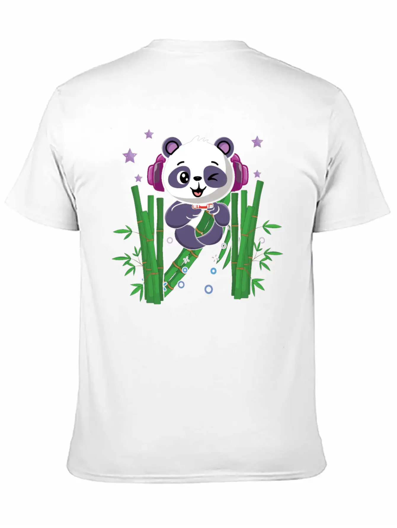 Gaming Panda Cute Playing Video Game Lover Gaming Unisex Short Sleeve Soft Cotton T-Shirt – Casual Everyday Wear