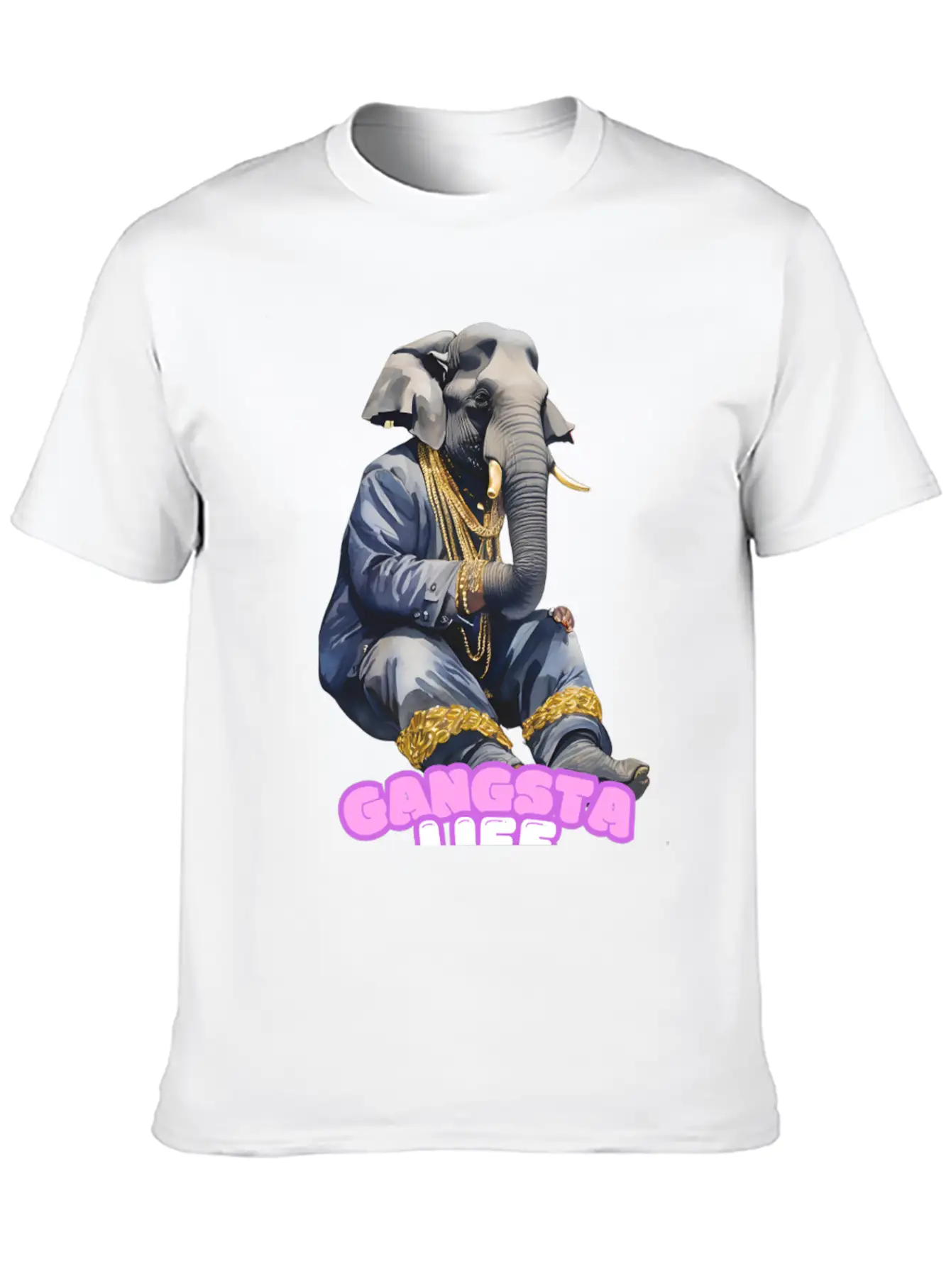 Gangsta Life Elephant Essential Unisex Summer Tee – Soft Cotton Casual Fit