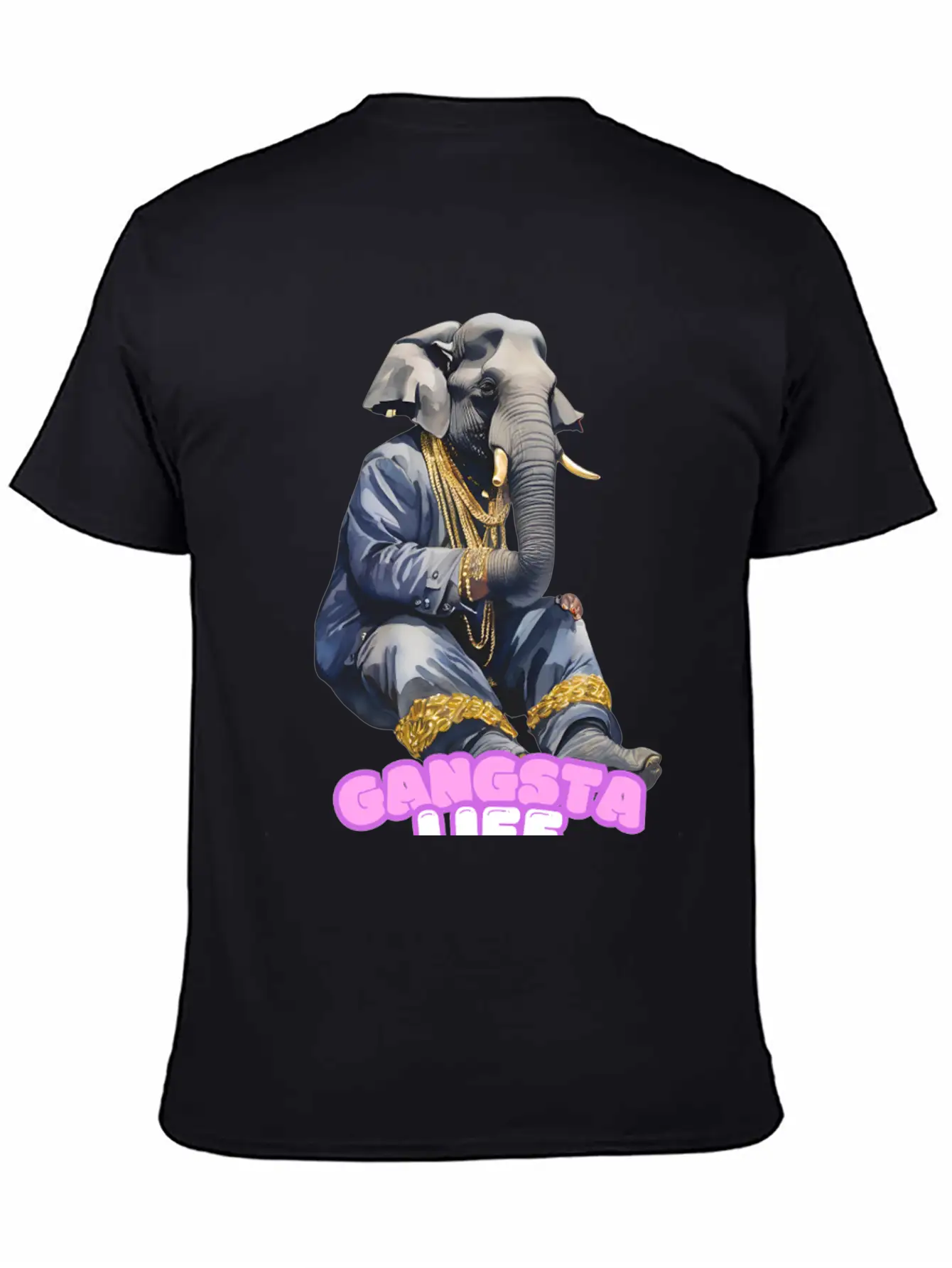 Gangsta Life Elephant Essential Unisex Summer Tee – Soft Cotton Casual Fit