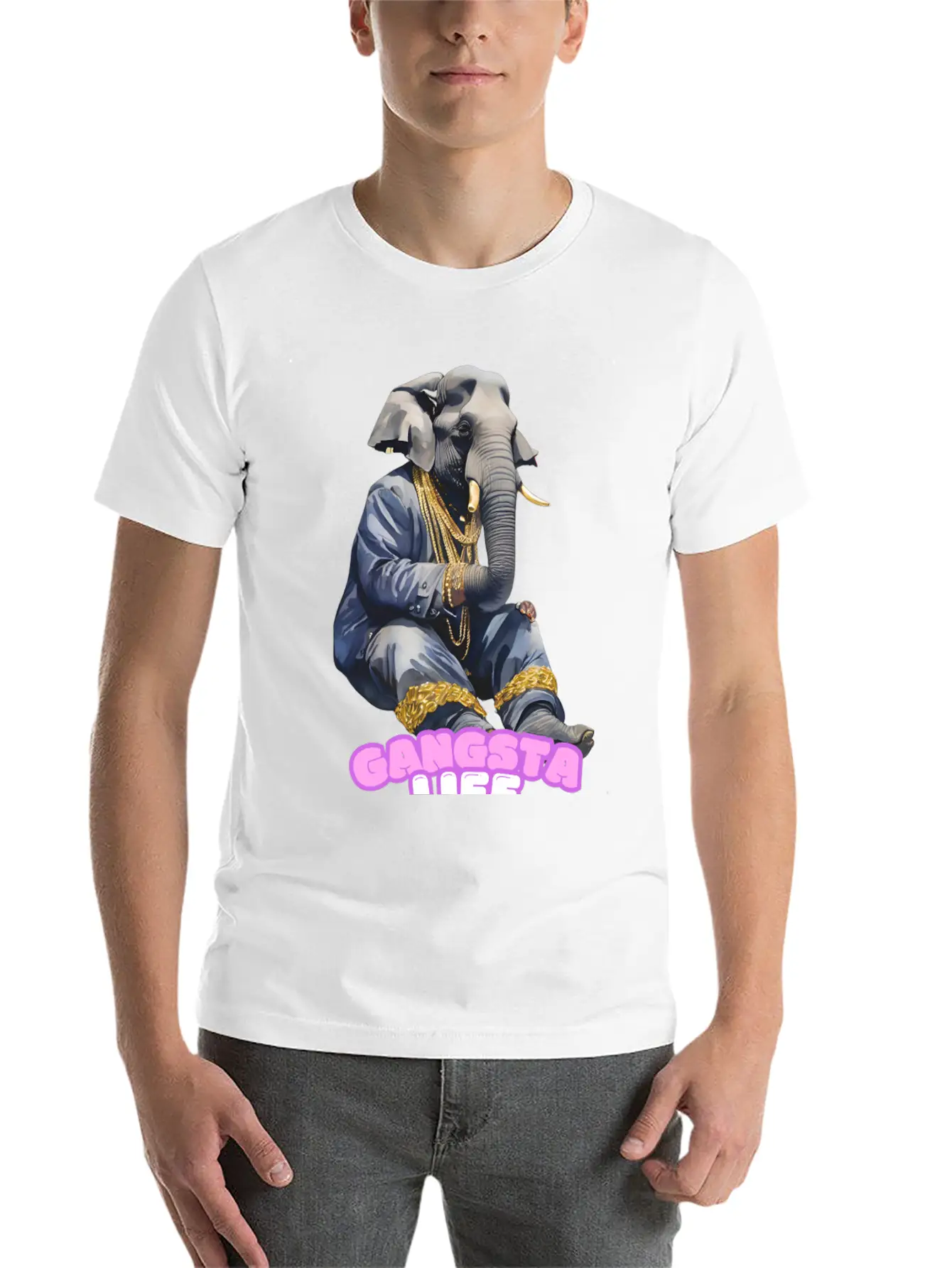 Gangsta Life Elephant Essential Unisex Summer Tee – Soft Cotton Casual Fit