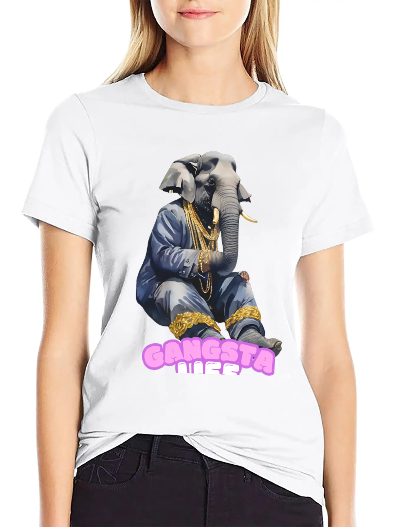 Gangsta Life Elephant Essential Unisex Summer Tee – Soft Cotton Casual Fit