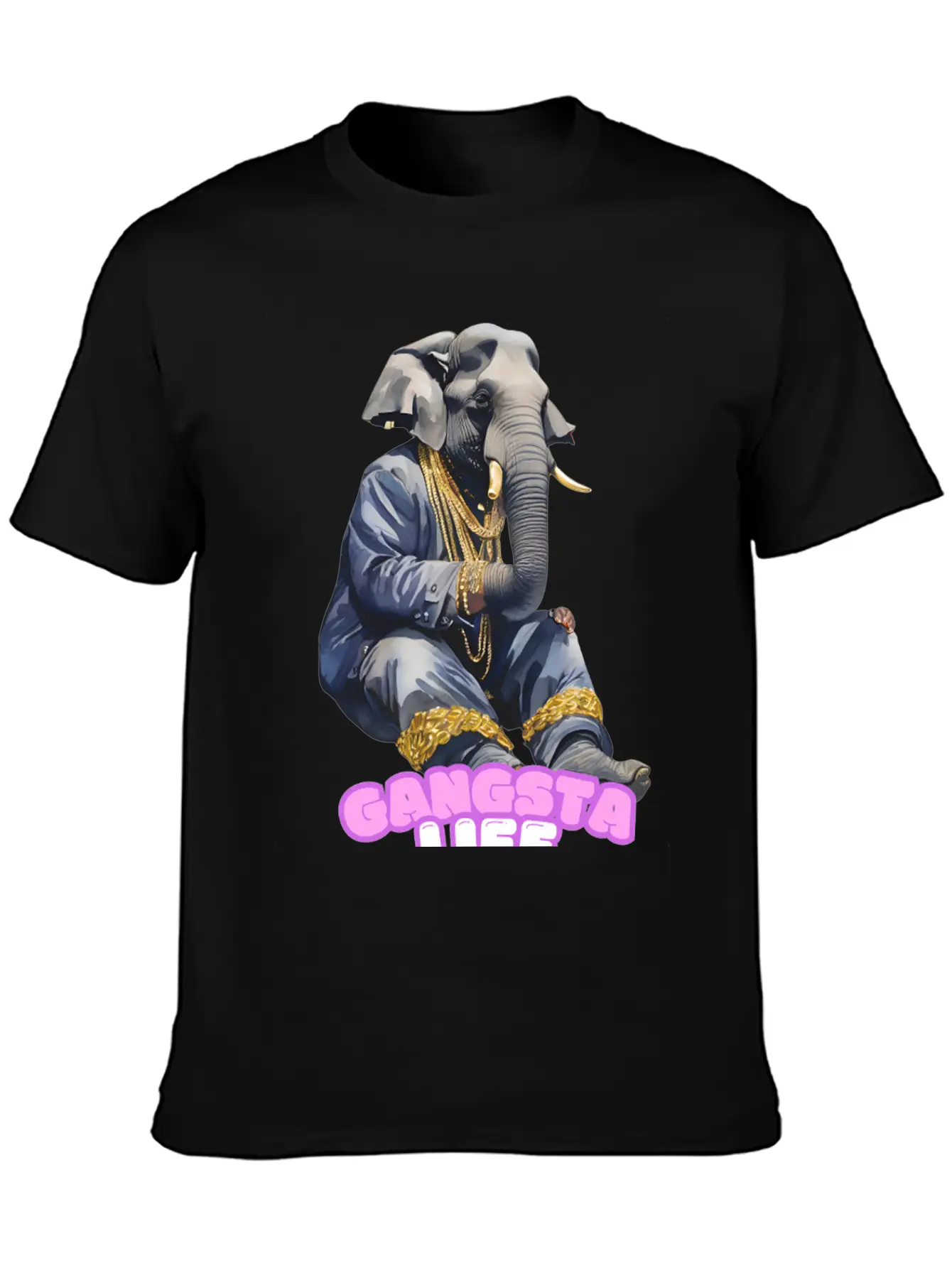 Gangsta Life Elephant Essential Unisex Summer Tee – Soft Cotton Casual Fit