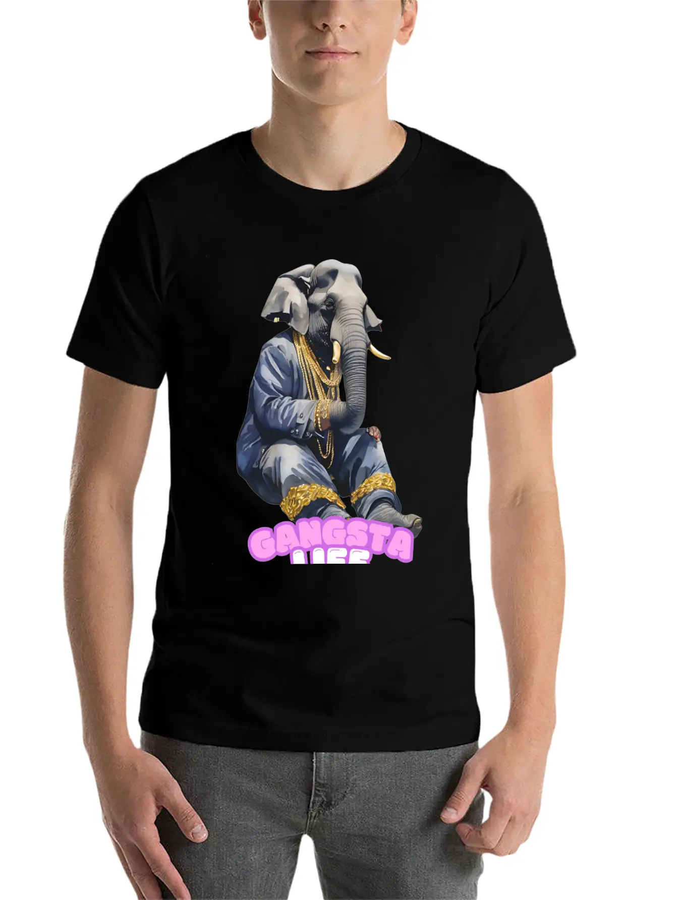 Gangsta Life Elephant Essential Unisex Summer Tee – Soft Cotton Casual Fit