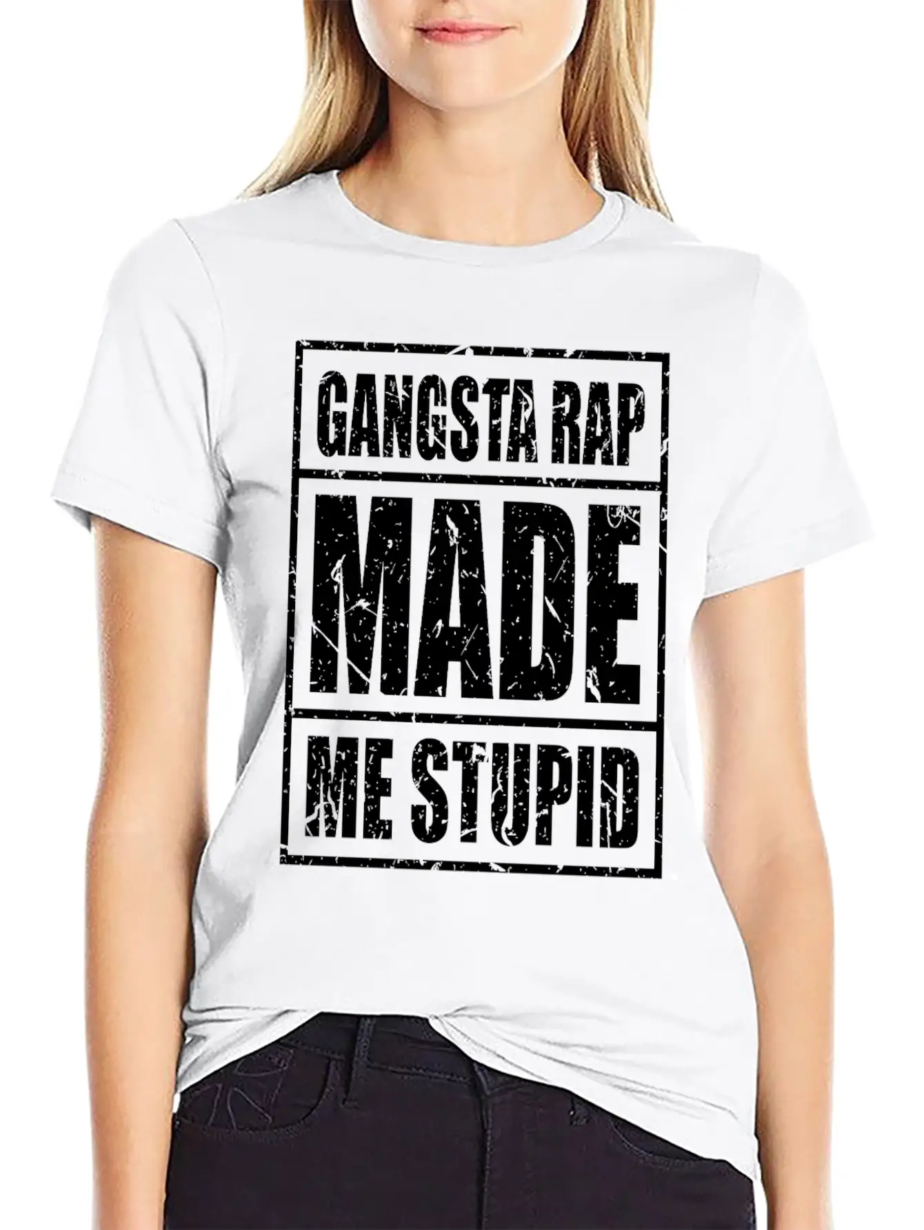 Gangster Gangsta Rap Made Me Stupid Make Me Stupid Stylish Everyday T-Shirt – Unisex Basic Cotton Tee