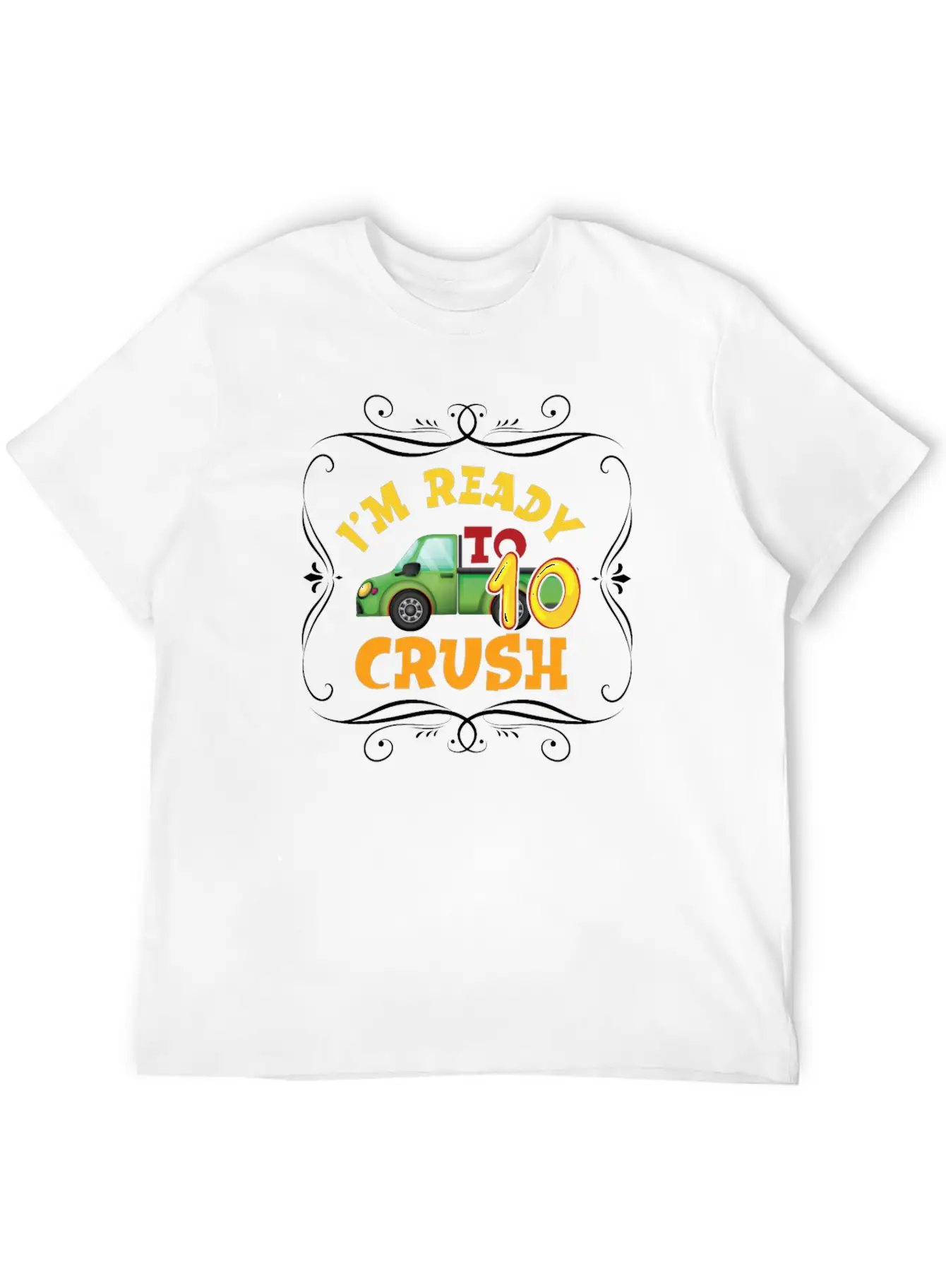 Garbage Truck 10th Birthday Party Birthday Boy Stylish Everyday T-Shirt – Unisex Basic Cotton Tee