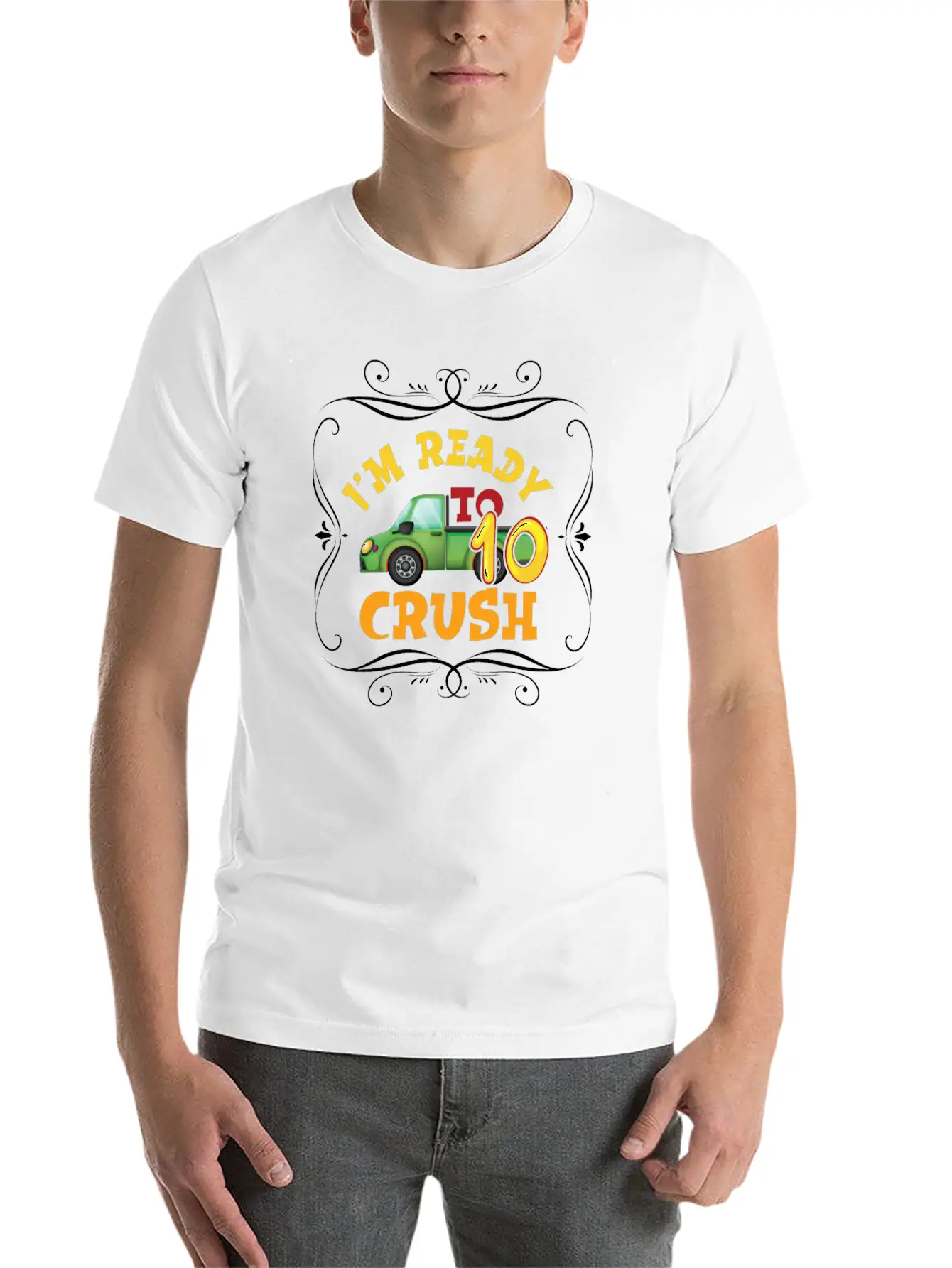Garbage Truck 10th Birthday Party Birthday Boy Stylish Everyday T-Shirt – Unisex Basic Cotton Tee
