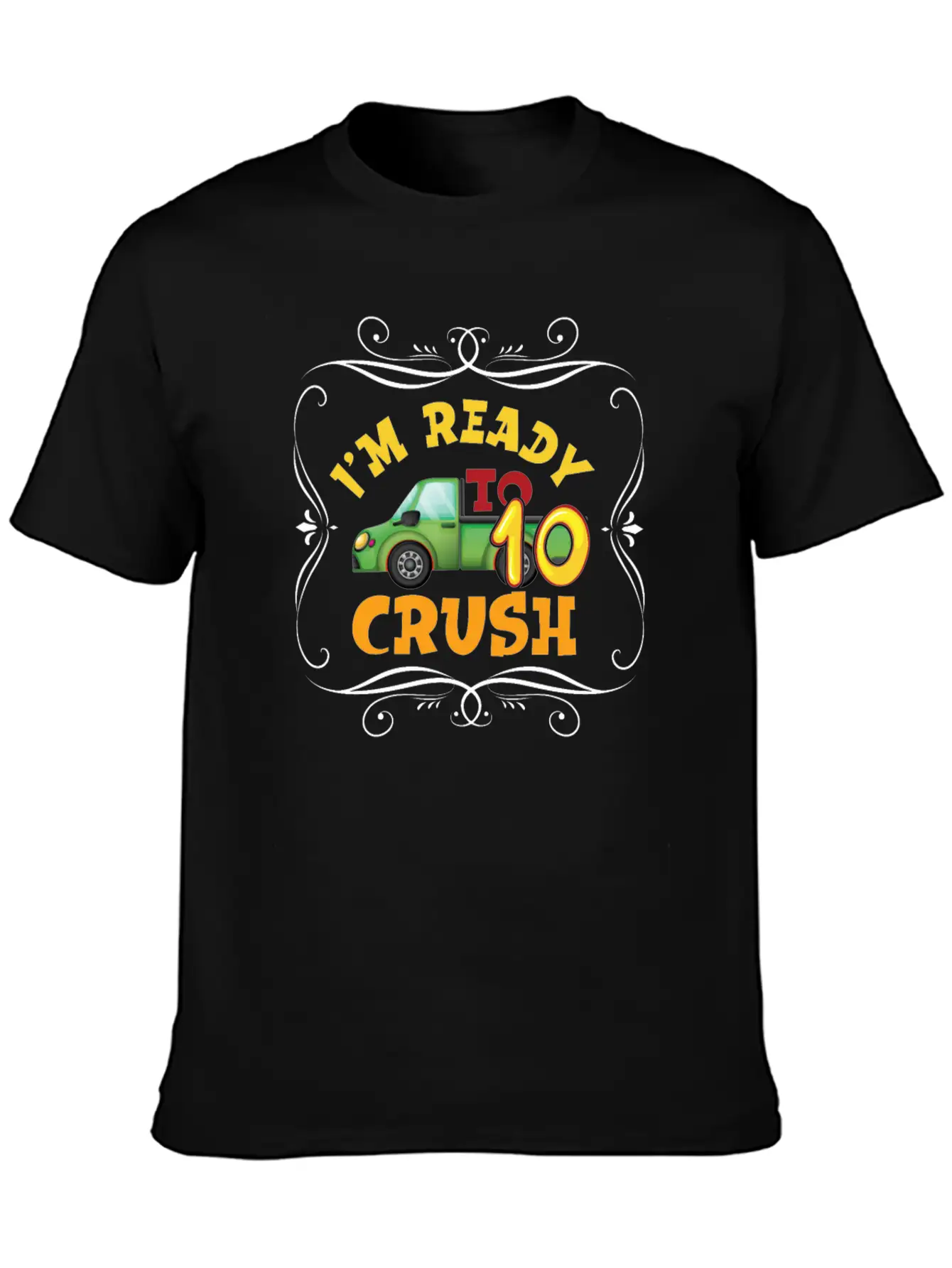 Garbage Truck 10th Birthday Party Birthday Boy Stylish Everyday T-Shirt – Unisex Basic Cotton Tee