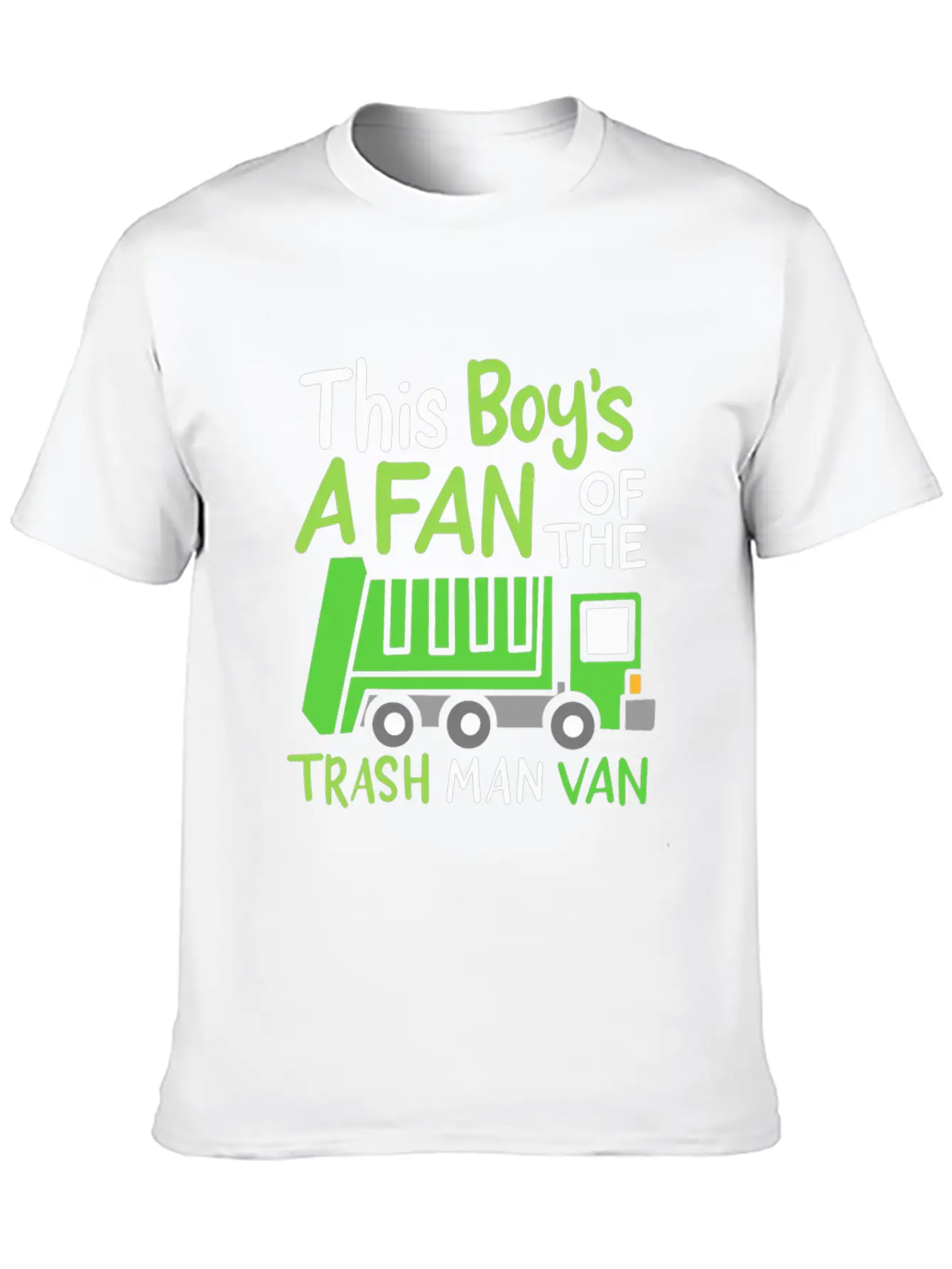 Garbage Truck This Boy Is A Fan Of Trash Man Van Unisex Short Sleeve Soft Cotton T-Shirt – Casual Everyday Wear