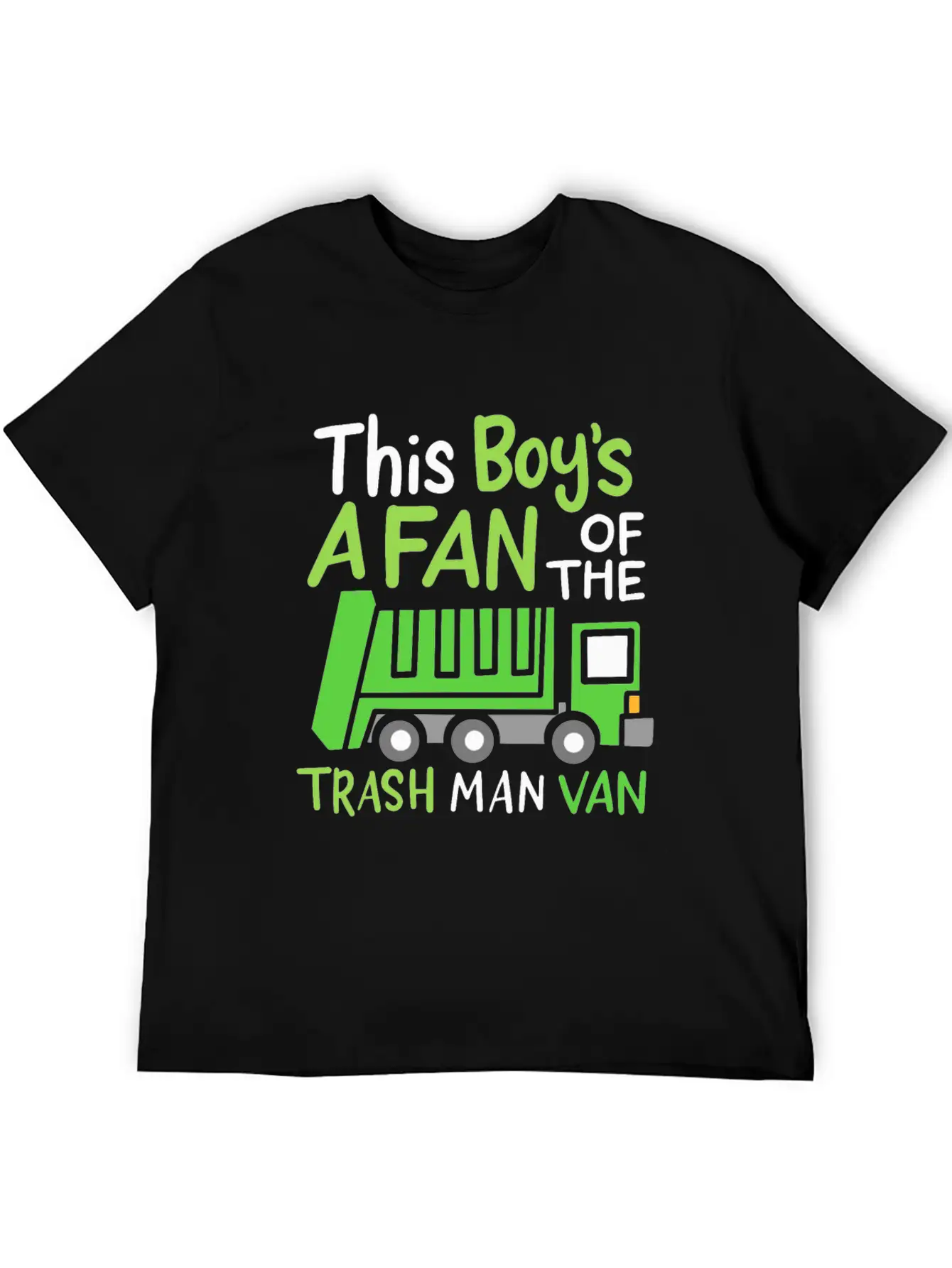 Garbage Truck This Boy Is A Fan Of Trash Man Van Unisex Short Sleeve Soft Cotton T-Shirt – Casual Everyday Wear