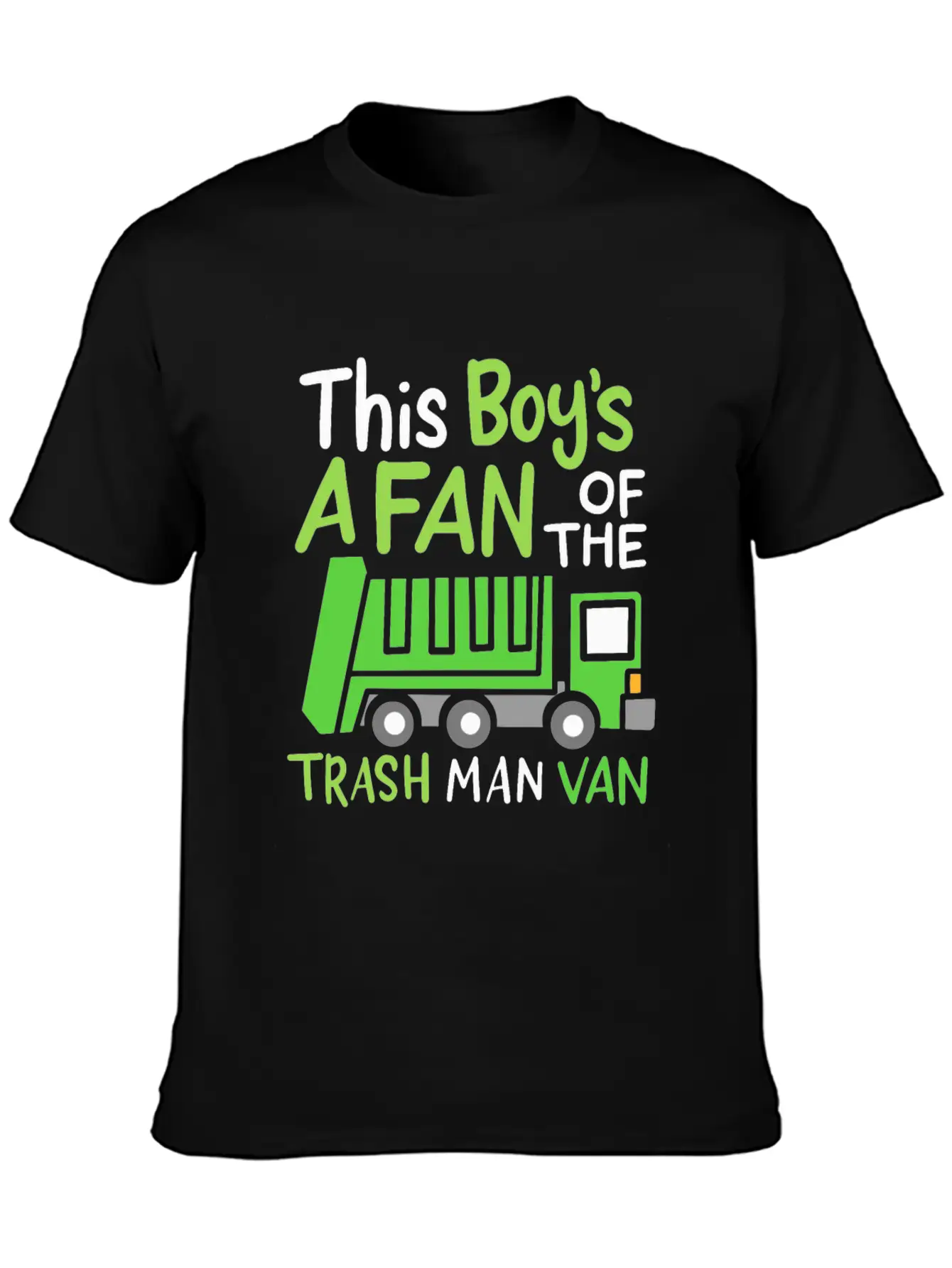 Garbage Truck This Boy Is A Fan Of Trash Man Van Unisex Short Sleeve Soft Cotton T-Shirt – Casual Everyday Wear