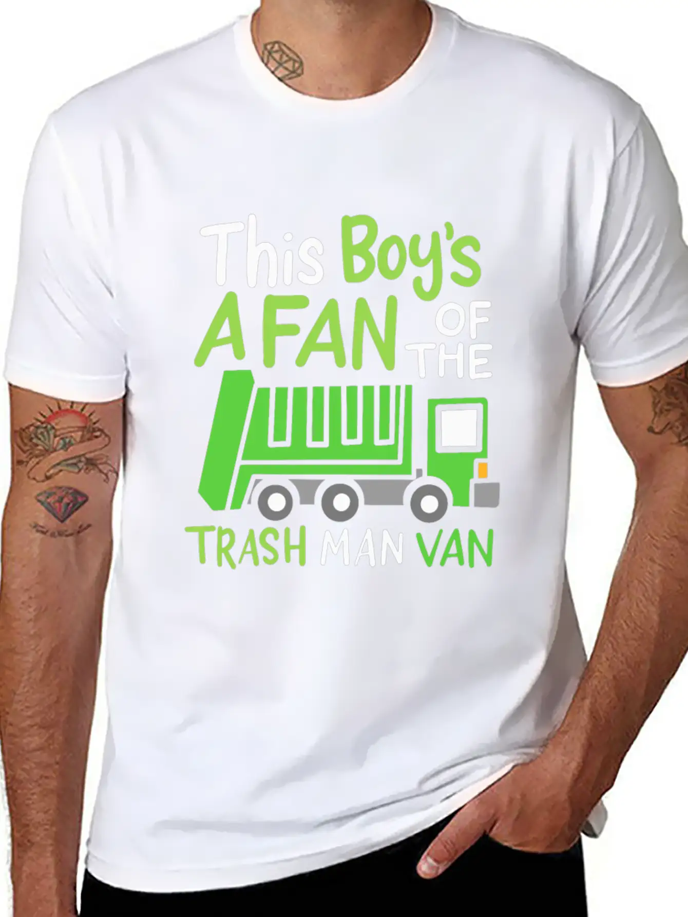 Garbage Truck This Boy Is A Fan Of Trash Man Van Unisex Short Sleeve Soft Cotton T-Shirt – Casual Everyday Wear