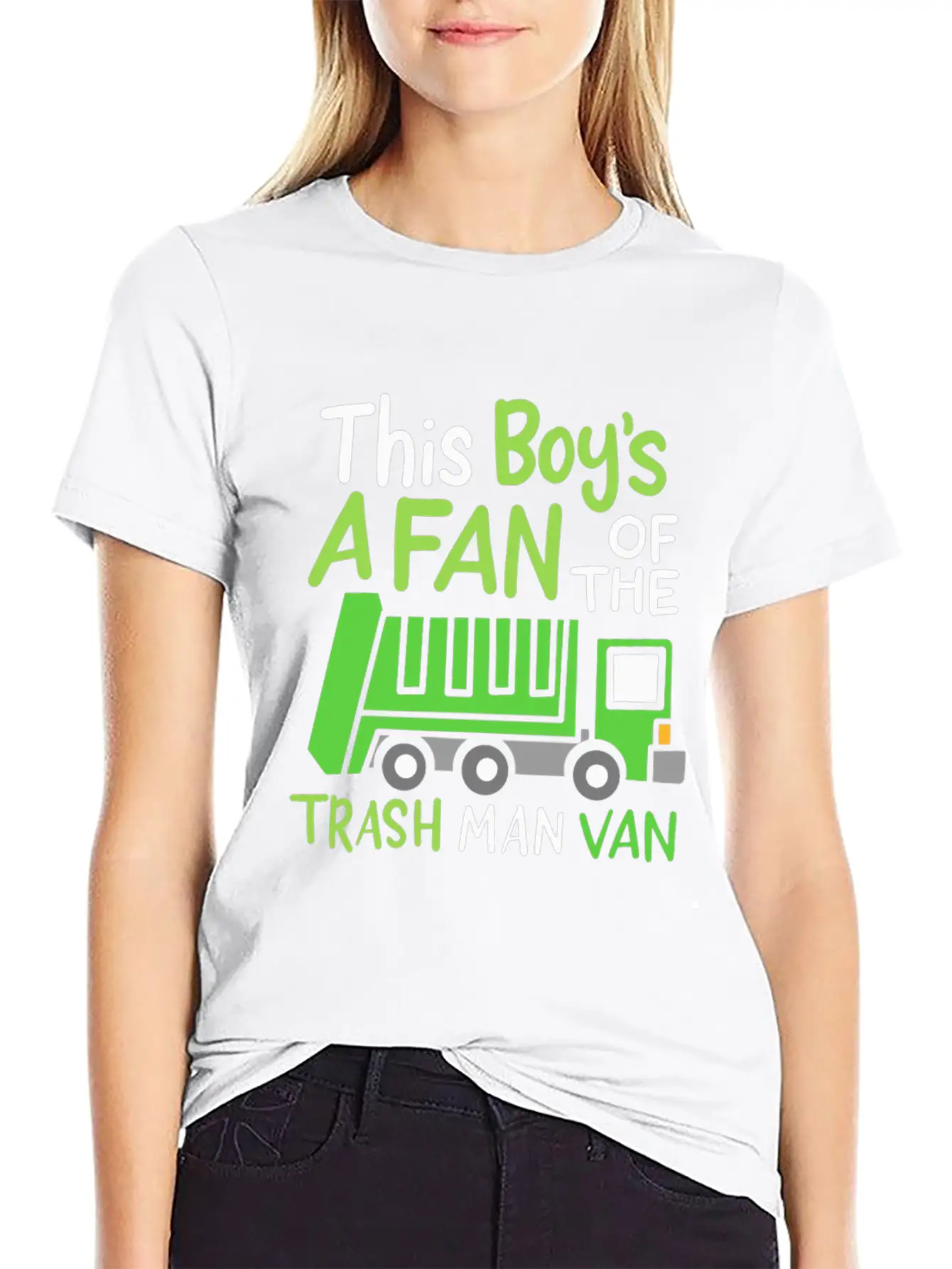 Garbage Truck This Boy Is A Fan Of Trash Man Van Unisex Short Sleeve Soft Cotton T-Shirt – Casual Everyday Wear