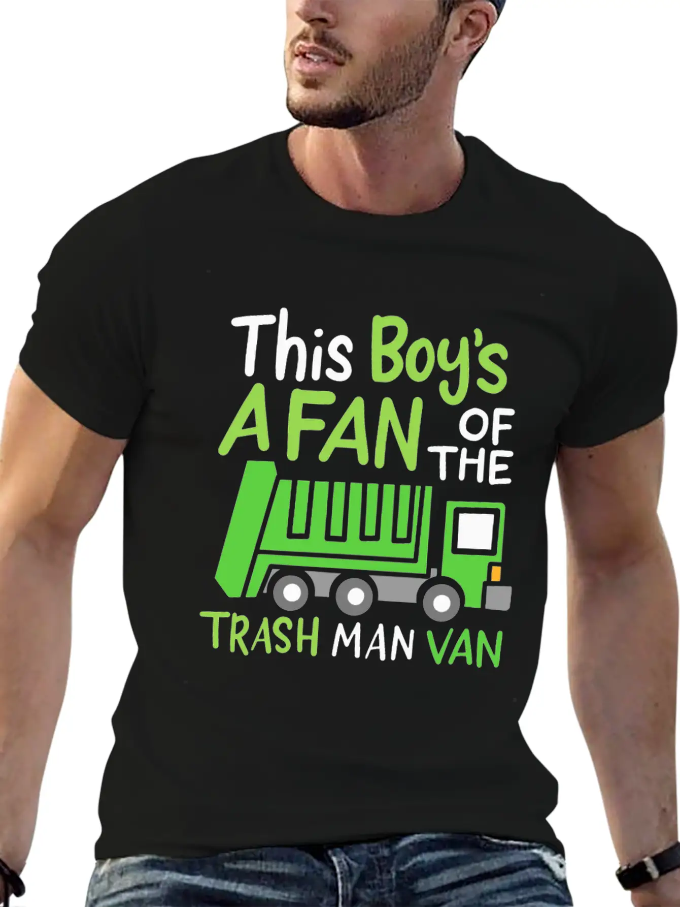 Garbage Truck This Boy Is A Fan Of Trash Man Van Unisex Short Sleeve Soft Cotton T-Shirt – Casual Everyday Wear