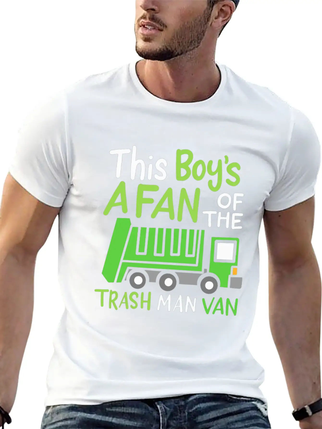 Garbage Truck This Boy Is A Fan Of Trash Man Van Unisex Short Sleeve Soft Cotton T-Shirt – Casual Everyday Wear