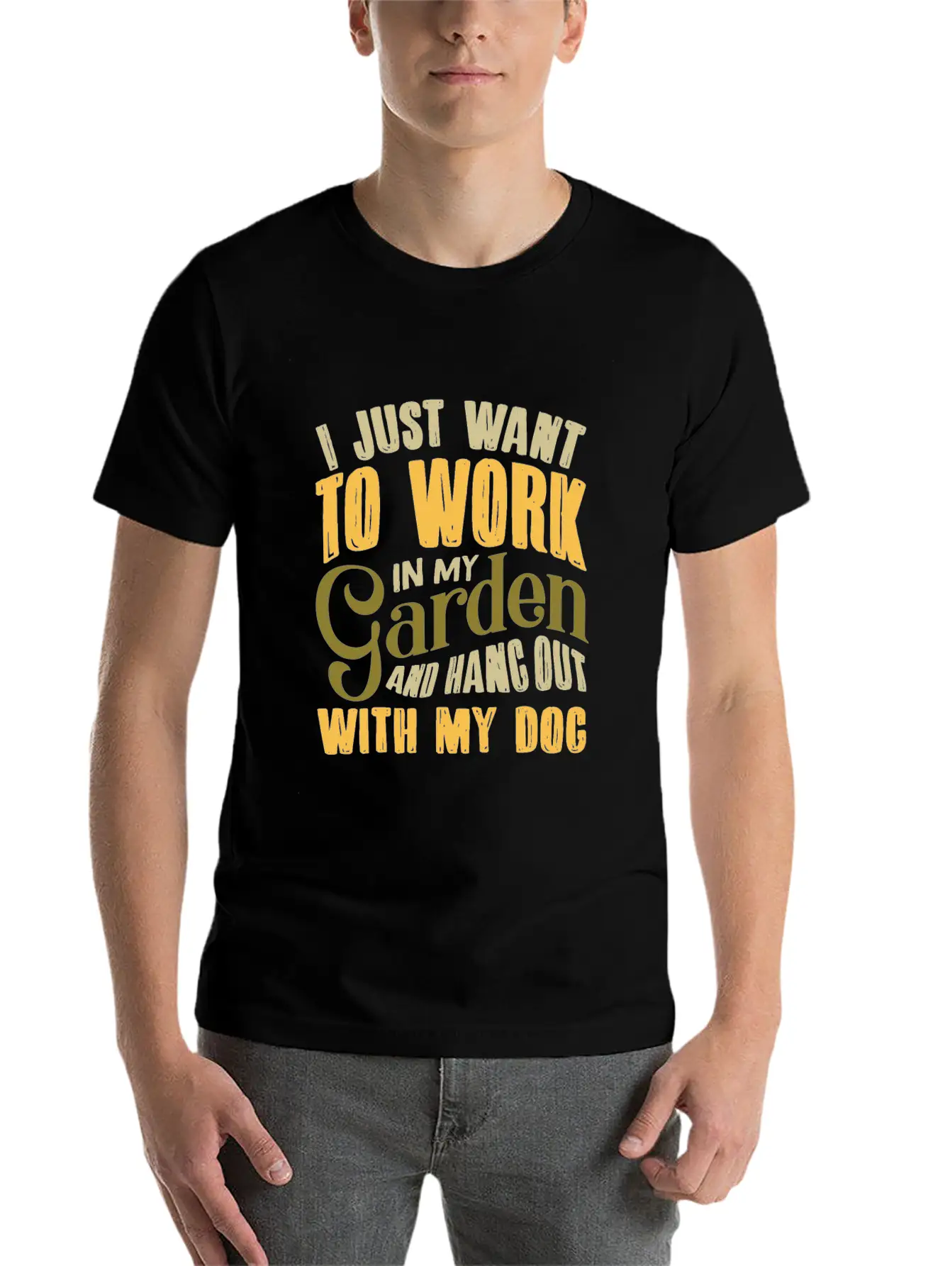 Garden Gardeners And Dogs Unisex Short Sleeve Soft Cotton T-Shirt – Casual Everyday Wear