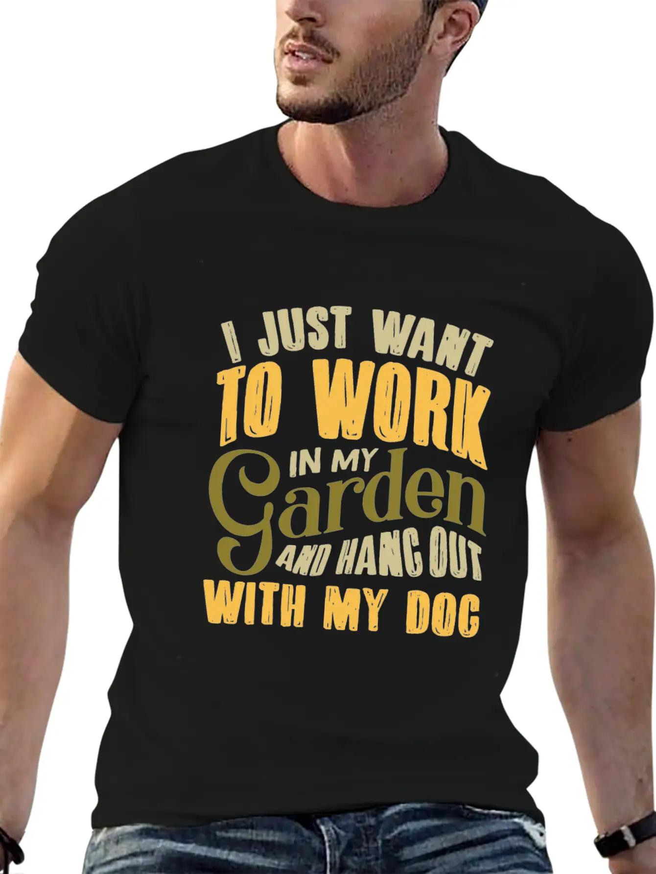 Garden Gardeners And Dogs Unisex Short Sleeve Soft Cotton T-Shirt – Casual Everyday Wear