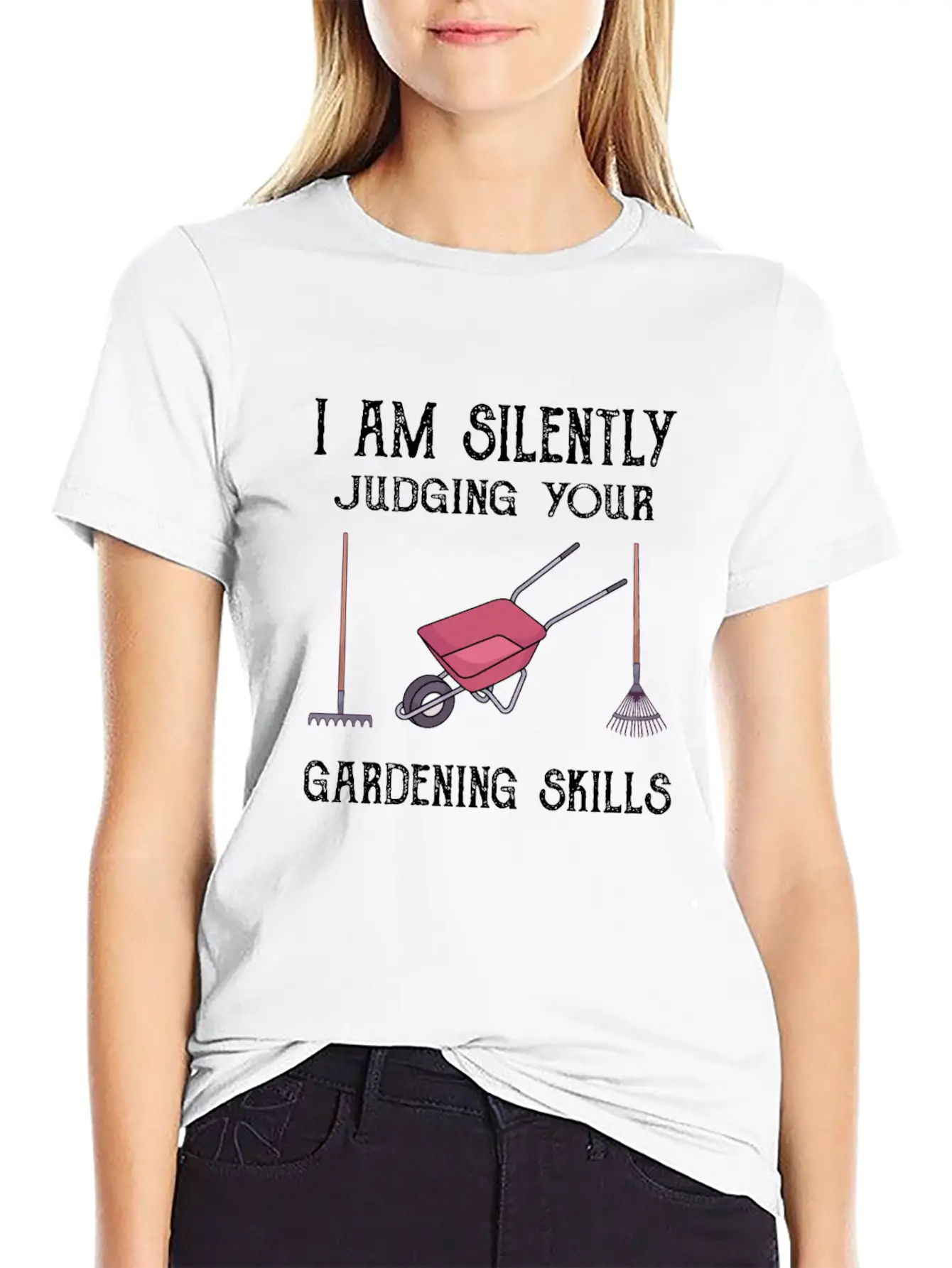 GARDENING: Silently Judging Your Gardening Skills Comfortable Minimalist Graphic Tee – Summer Style Essential