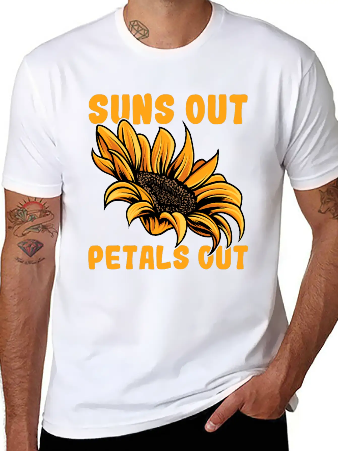 Gardening Sunflower Flowers Stylish Everyday T-Shirt – Unisex Basic Cotton Tee