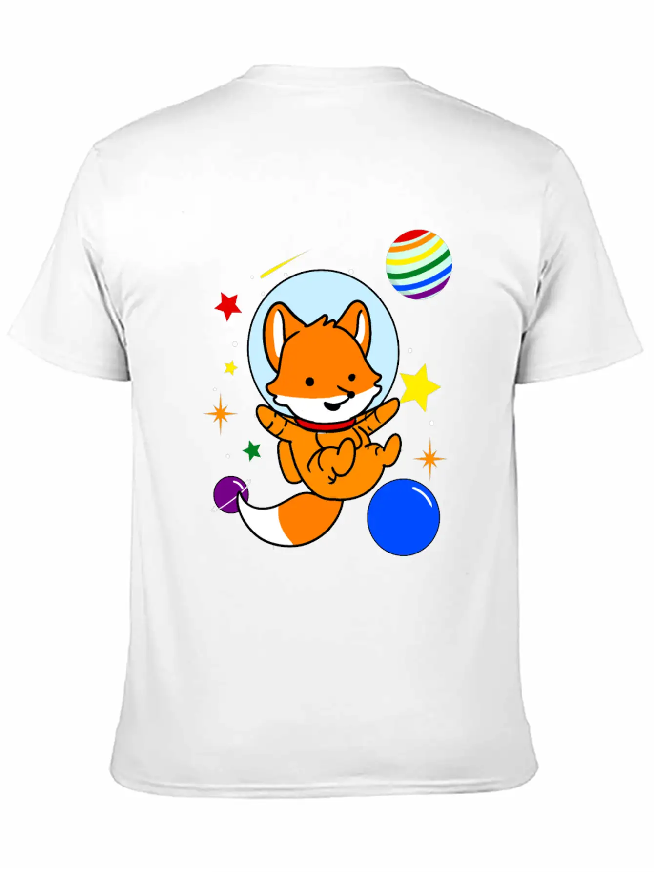 Gay Fox In Space Gay Pride Gift Unisex Short Sleeve Soft Cotton T-Shirt – Casual Everyday Wear