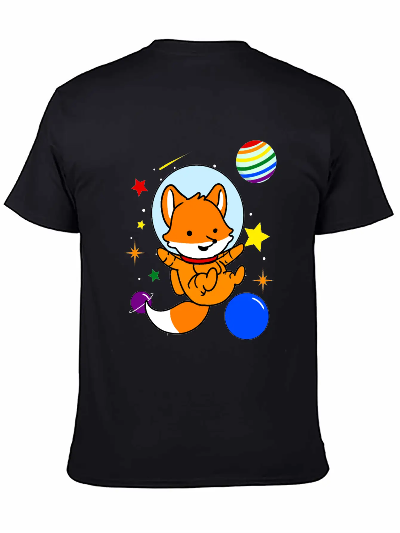 Gay Fox In Space Gay Pride Gift Unisex Short Sleeve Soft Cotton T-Shirt – Casual Everyday Wear