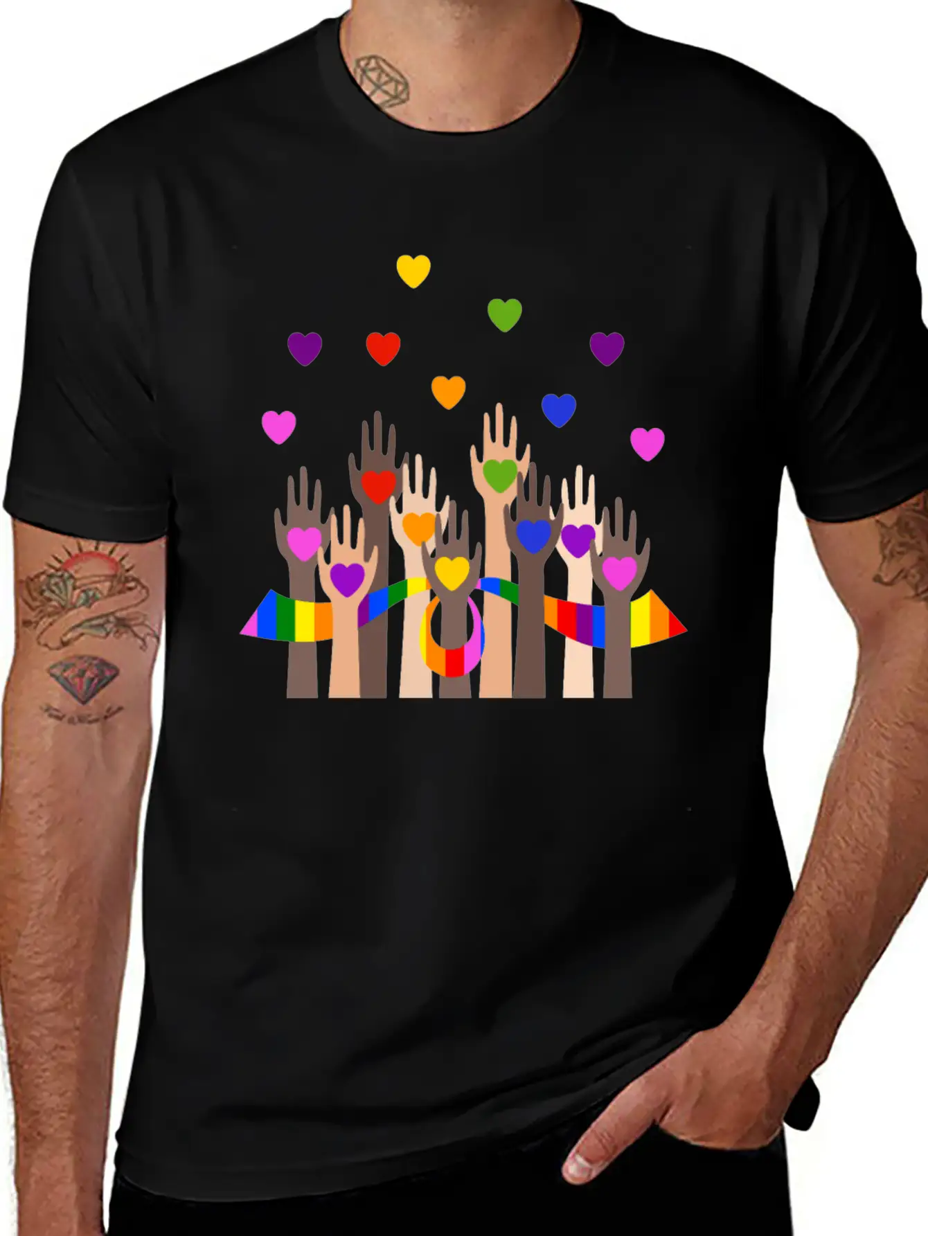 Gay Pride Clothing LGBT Rainbow Flag Heart Unity Unisex Casual T-Shirt – Clean Design For Daily Comfort