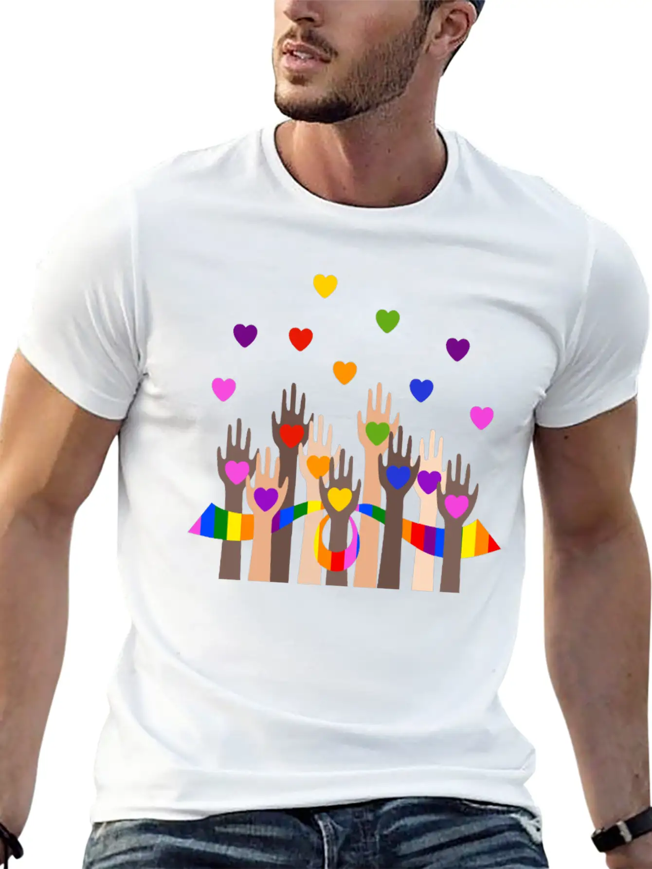 Gay Pride Clothing LGBT Rainbow Flag Heart Unity Unisex Casual T-Shirt – Clean Design For Daily Comfort