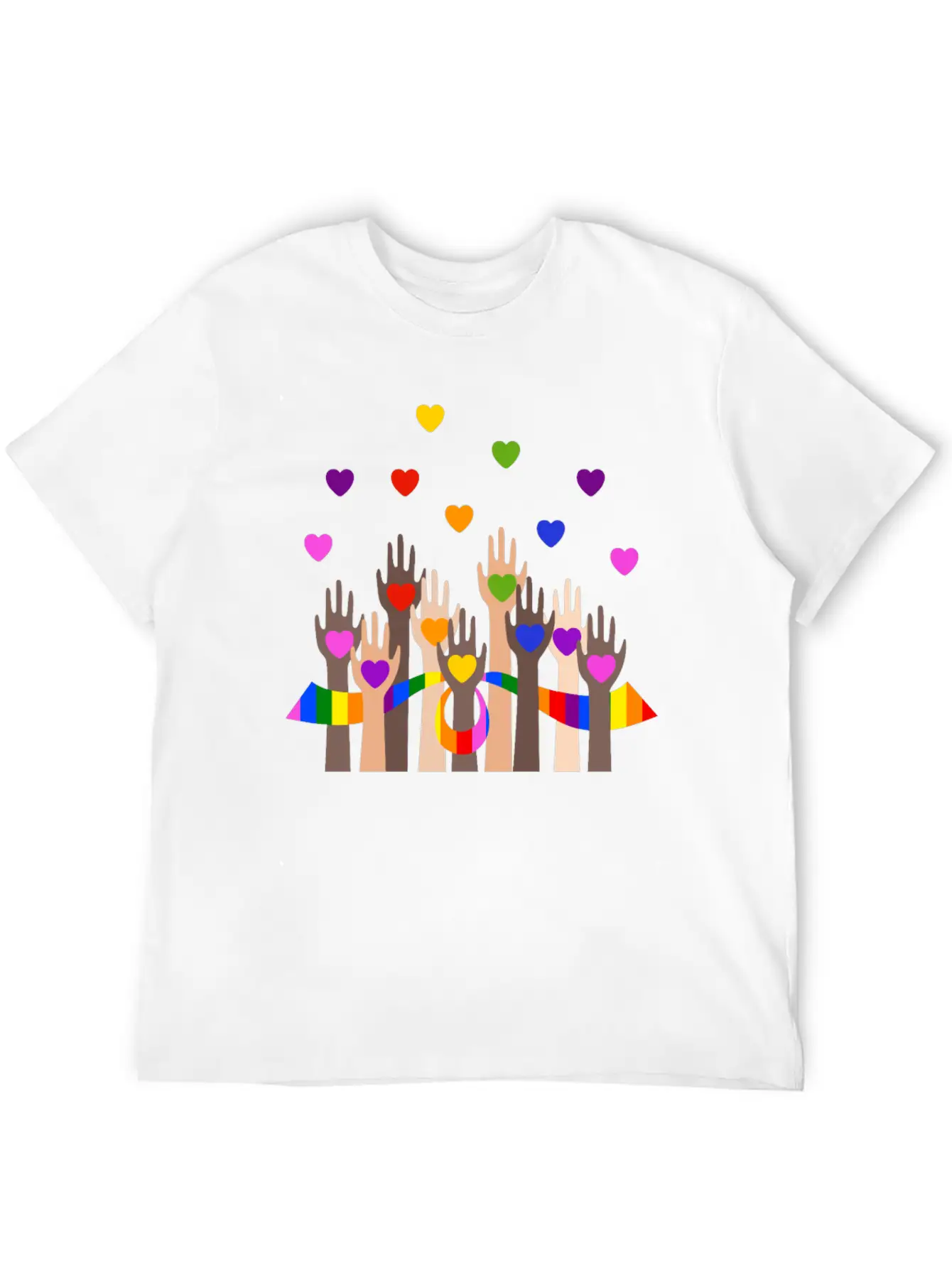Gay Pride Clothing LGBT Rainbow Flag Heart Unity Unisex Casual T-Shirt – Clean Design For Daily Comfort