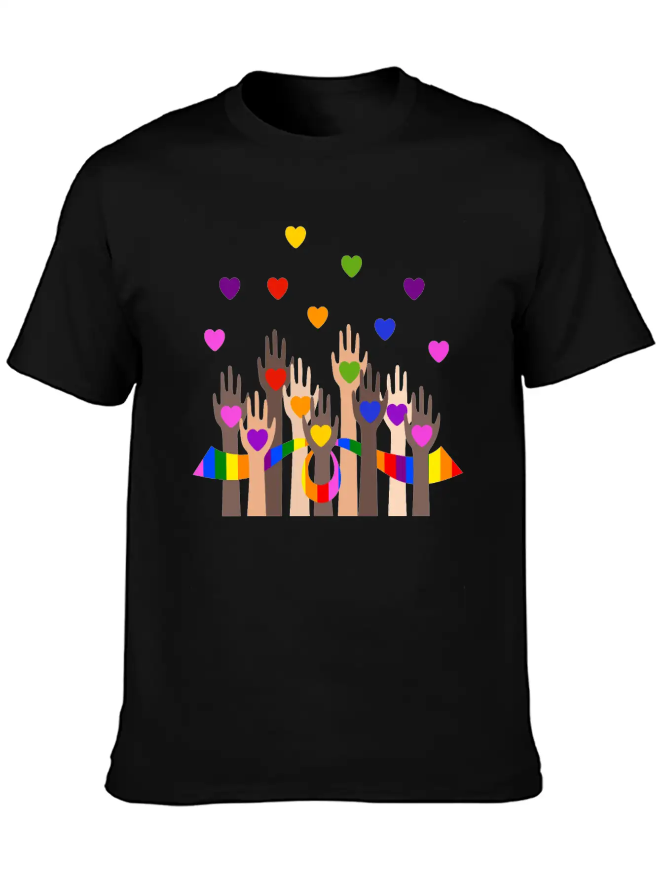 Gay Pride Clothing LGBT Rainbow Flag Heart Unity Unisex Casual T-Shirt – Clean Design For Daily Comfort
