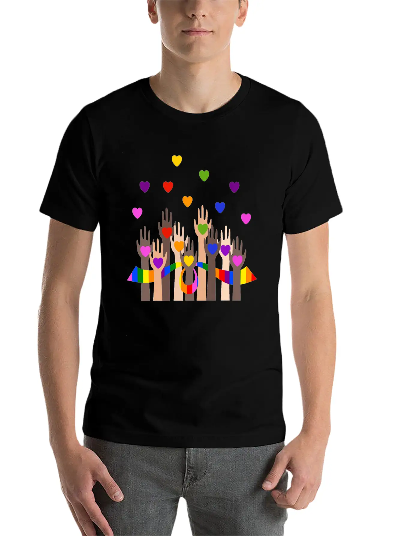 Gay Pride Clothing LGBT Rainbow Flag Heart Unity Unisex Casual T-Shirt – Clean Design For Daily Comfort