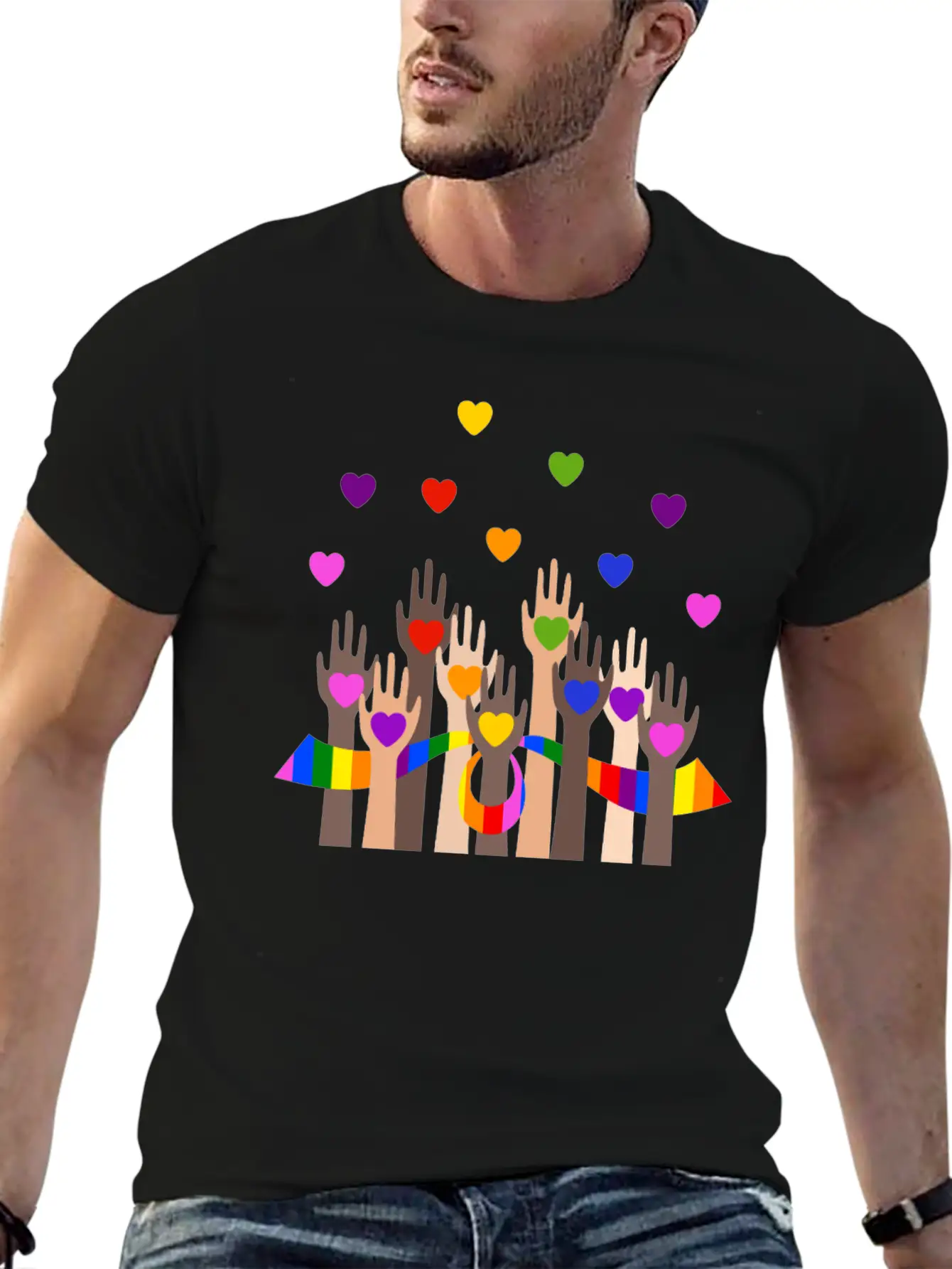 Gay Pride Clothing LGBT Rainbow Flag Heart Unity Unisex Casual T-Shirt – Clean Design For Daily Comfort