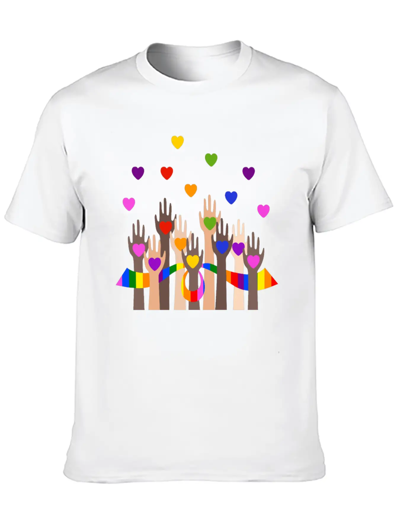 Gay Pride Clothing LGBT Rainbow Flag Heart Unity Unisex Casual T-Shirt – Clean Design For Daily Comfort