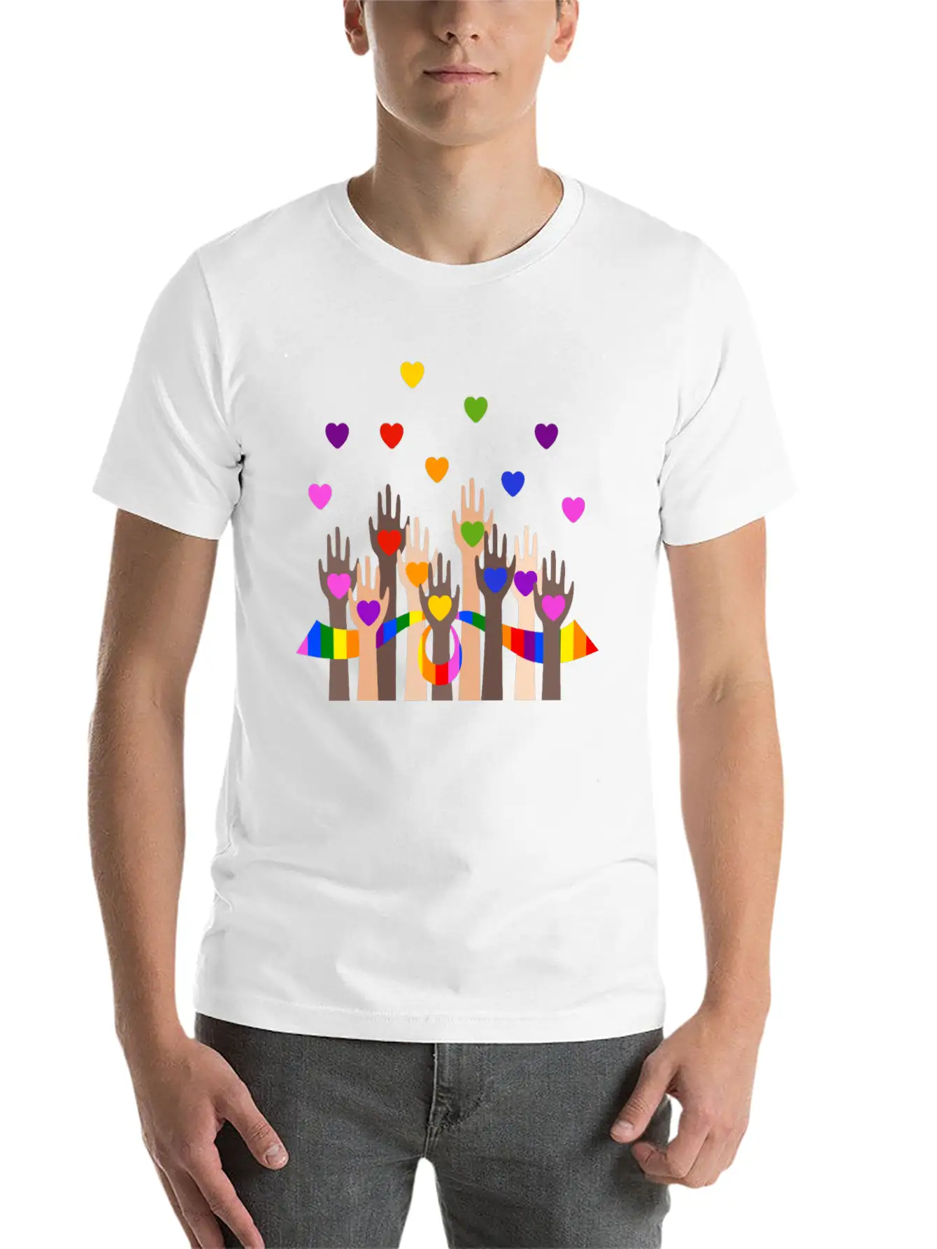 Gay Pride Clothing LGBT Rainbow Flag Heart Unity Unisex Casual T-Shirt – Clean Design For Daily Comfort