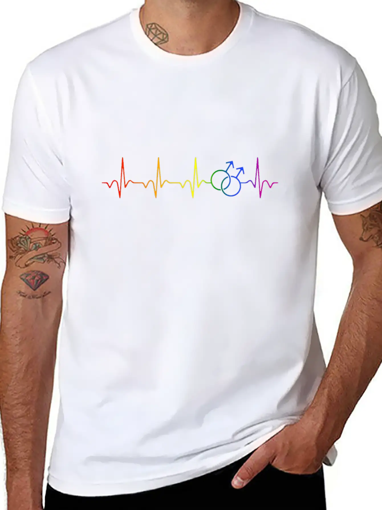 Gay Pride Rainbow. Unisex Short Sleeve Soft Cotton T-Shirt – Casual Everyday Wear