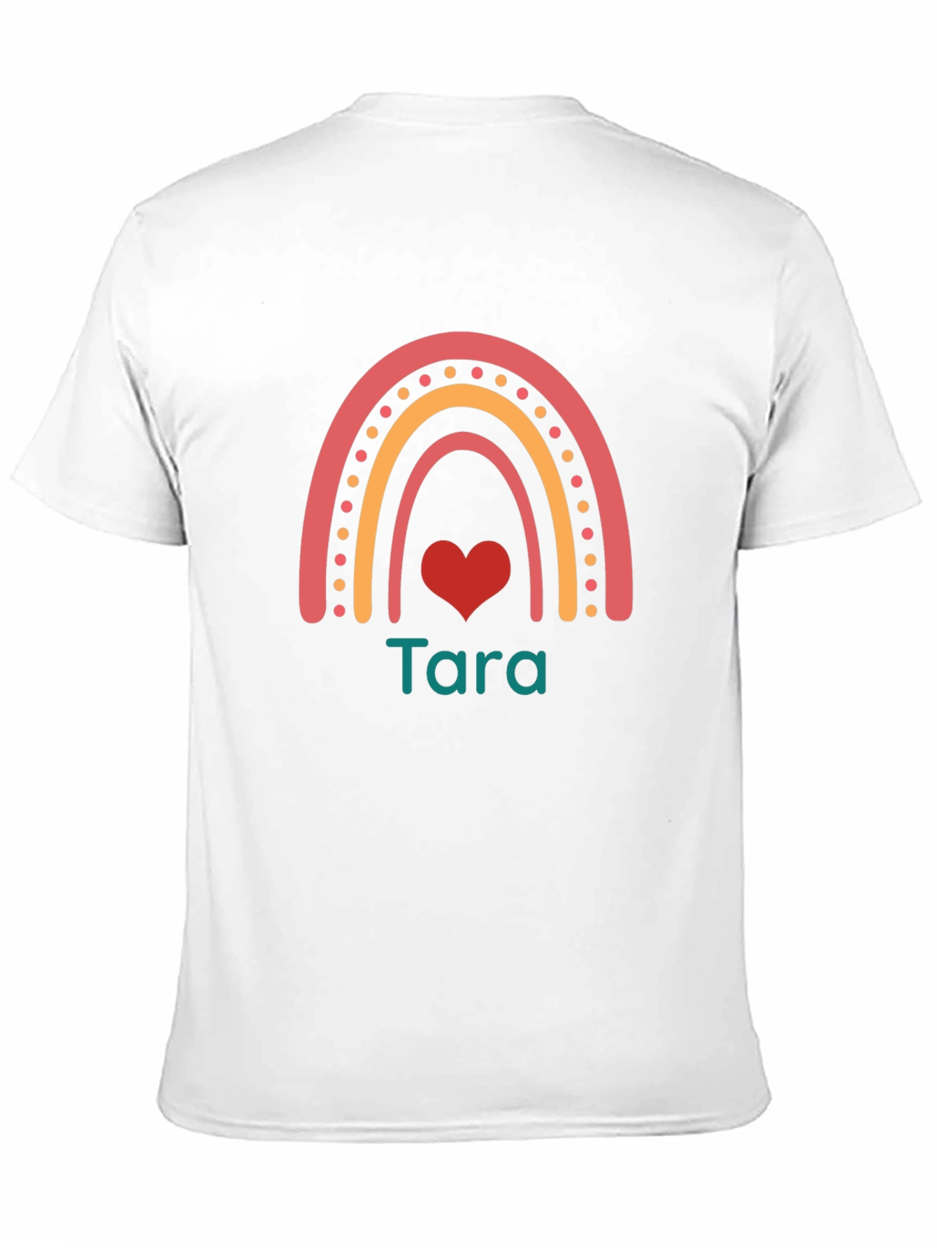 Tara Rainbow Heart Black T-Shirt