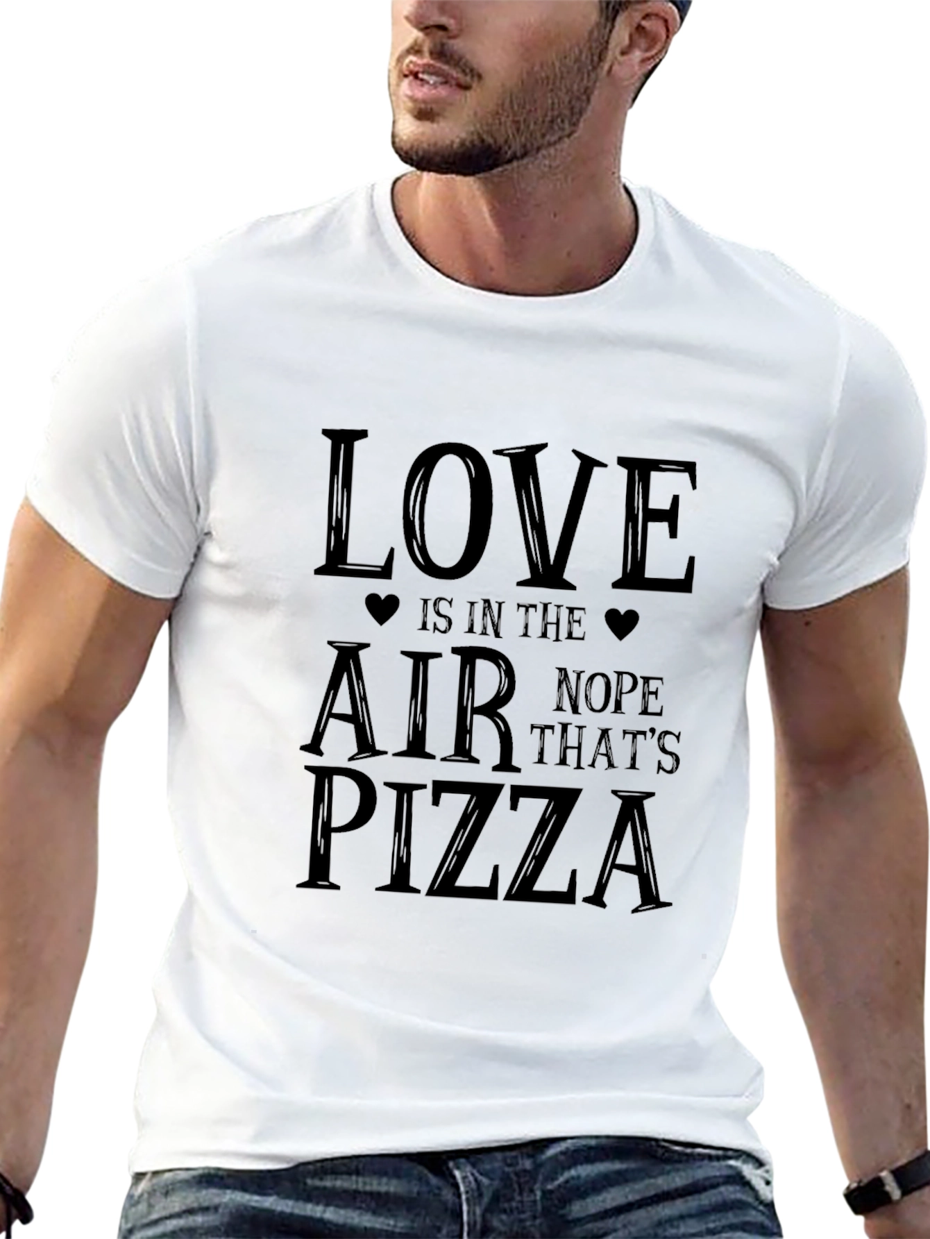 Love Pizza Graphic Tee - Unisex Black T-Shirt