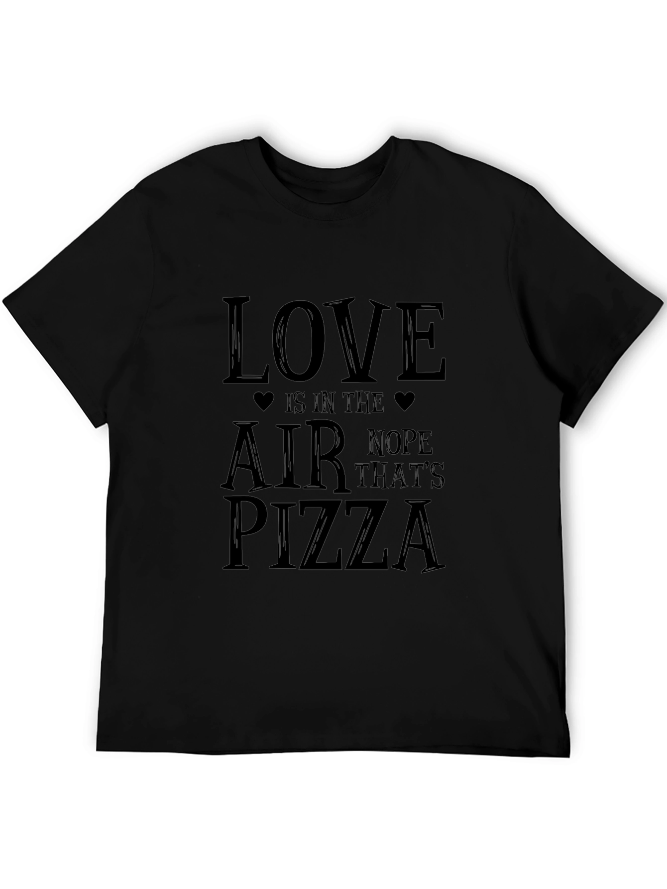 Love Pizza Graphic Tee - Unisex Black T-Shirt