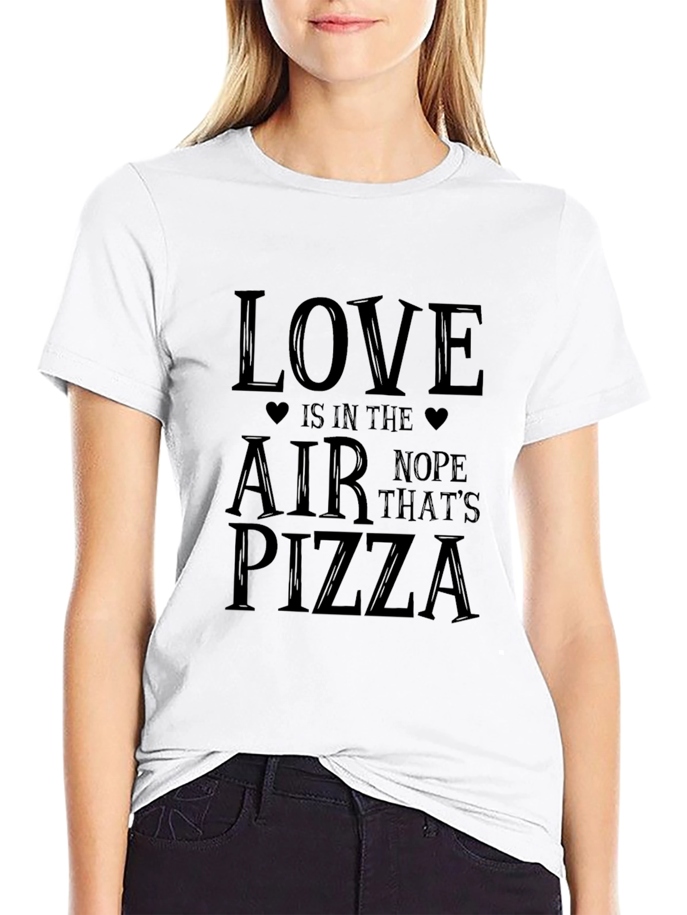 Love Pizza Graphic Tee - Unisex Black T-Shirt