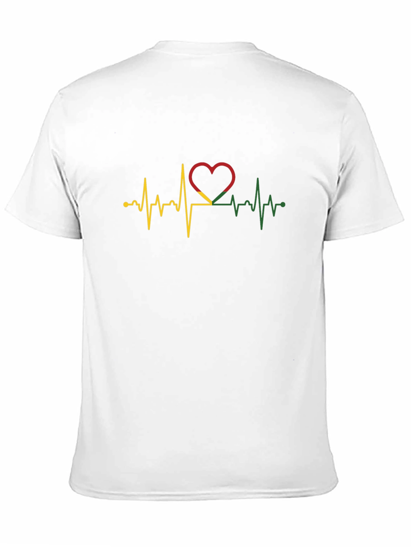 Heartbeat Ghana Flag Graphic T-Shirt