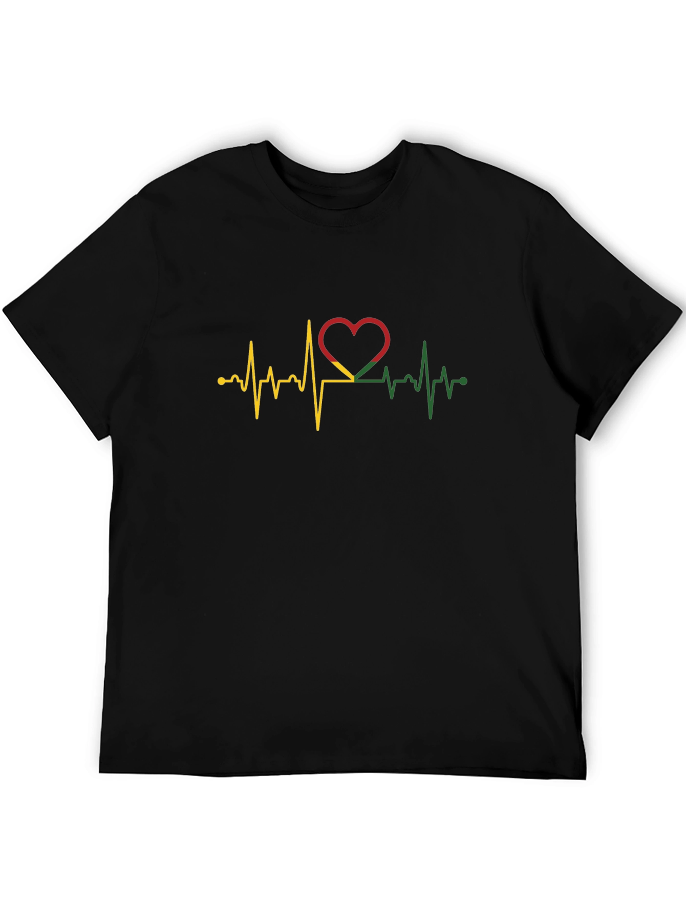 Heartbeat Ghana Flag Graphic T-Shirt