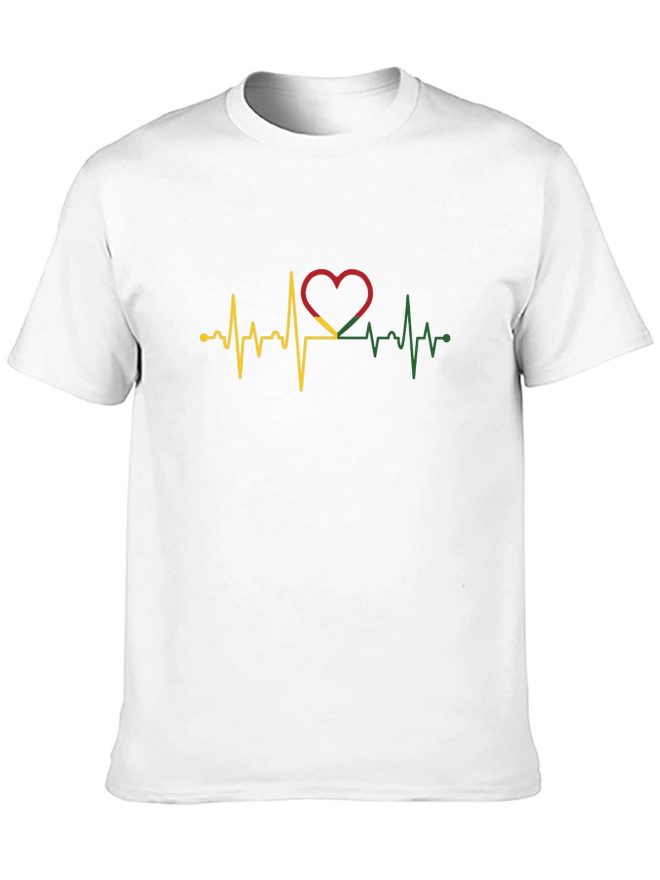 Heartbeat Ghana Flag Graphic T-Shirt