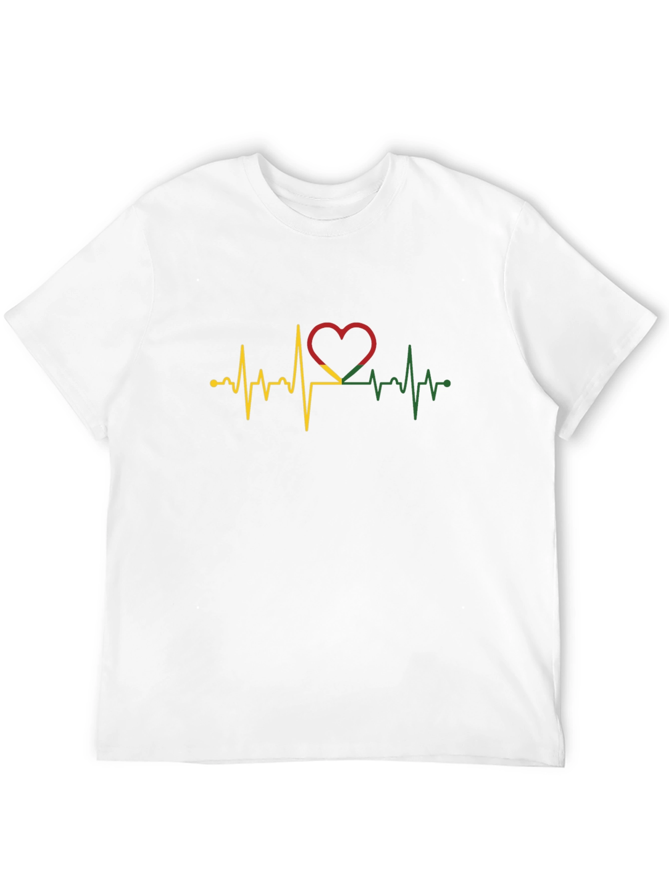 Heartbeat Ghana Flag Graphic T-Shirt