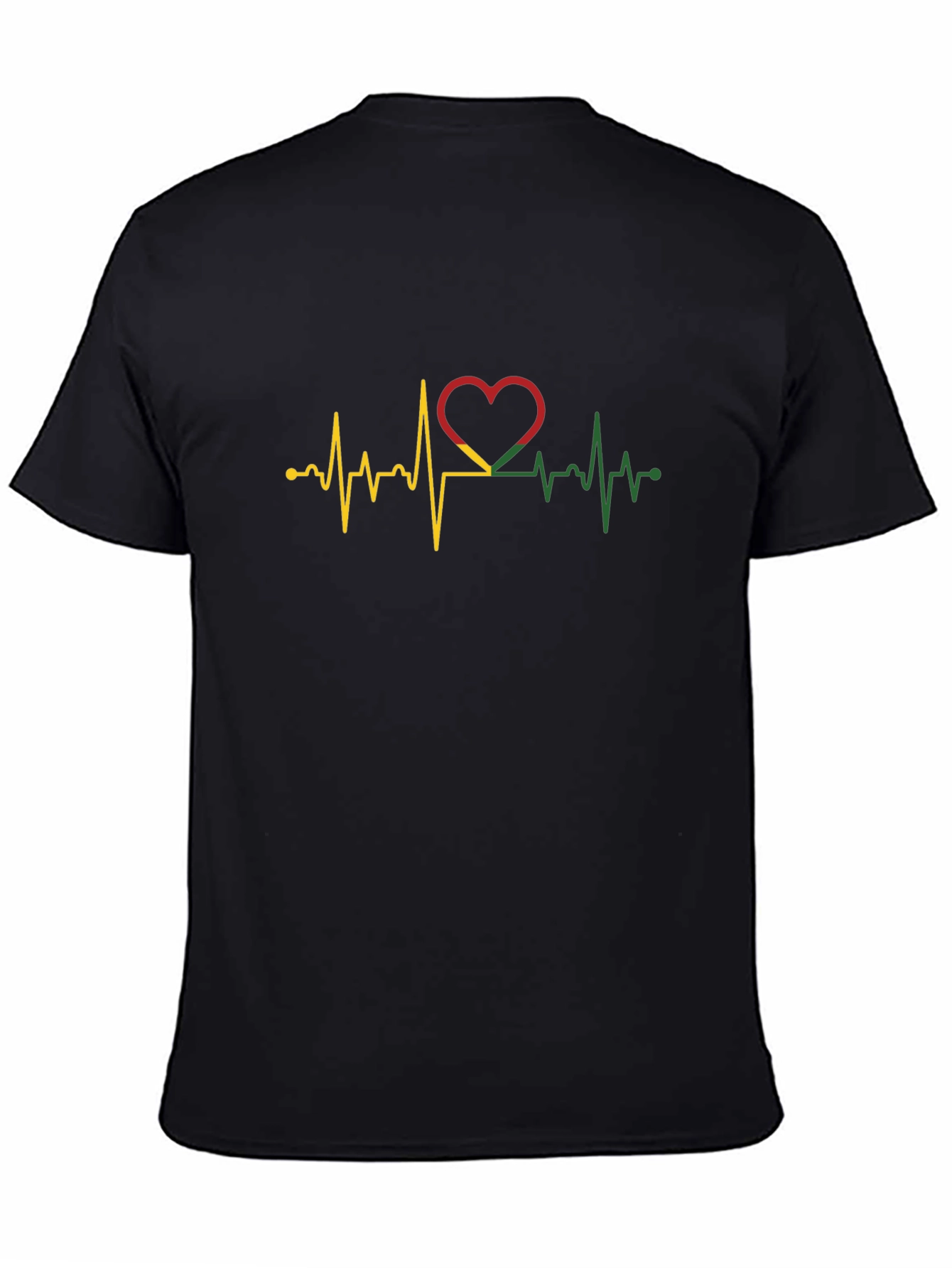Heartbeat Ghana Flag Graphic T-Shirt