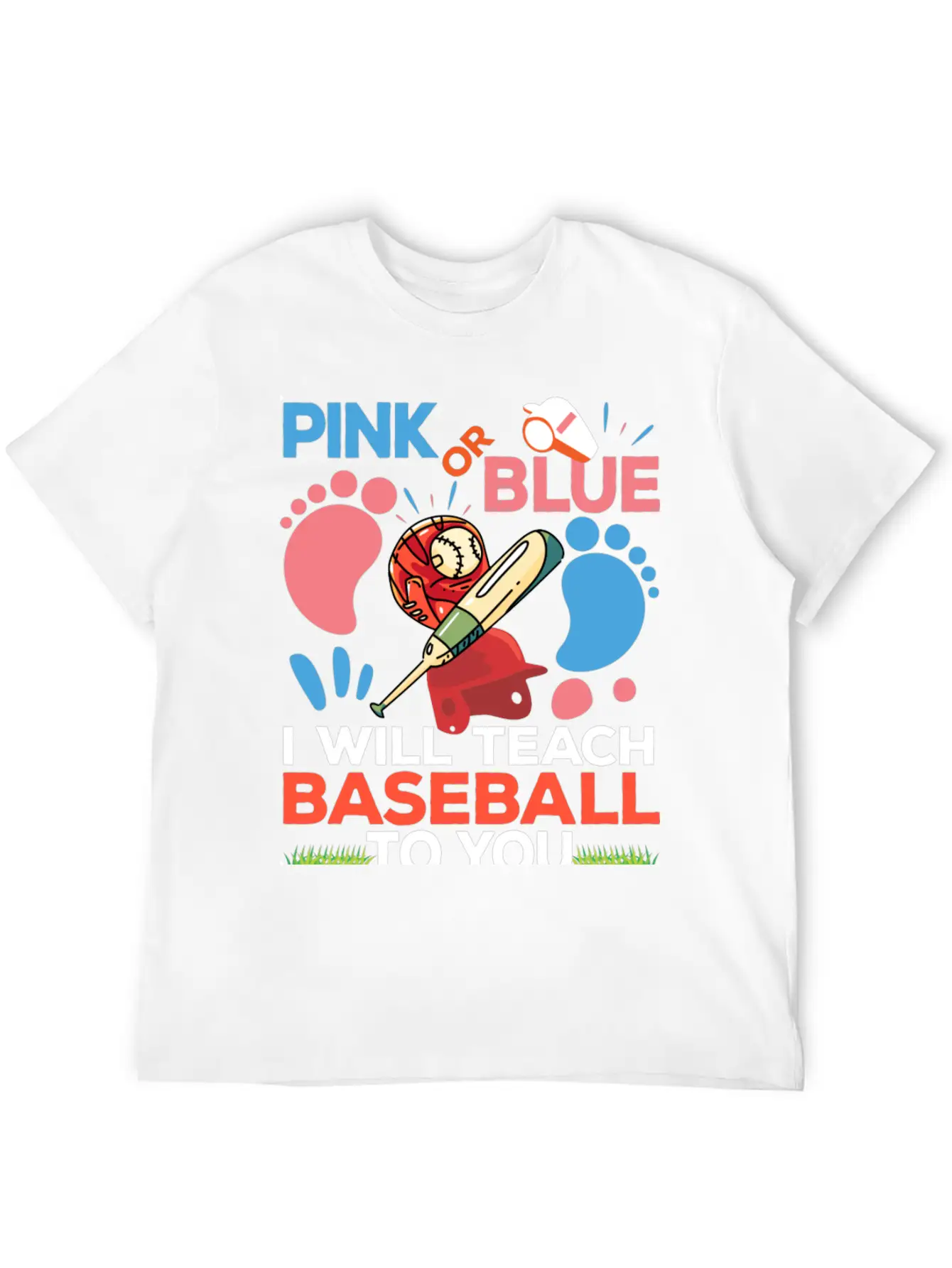 Gender Reveal Party Baby Shower Funny Baseball Fan Unisex Short Sleeve Soft Cotton T-Shirt – Casual Everyday Wear