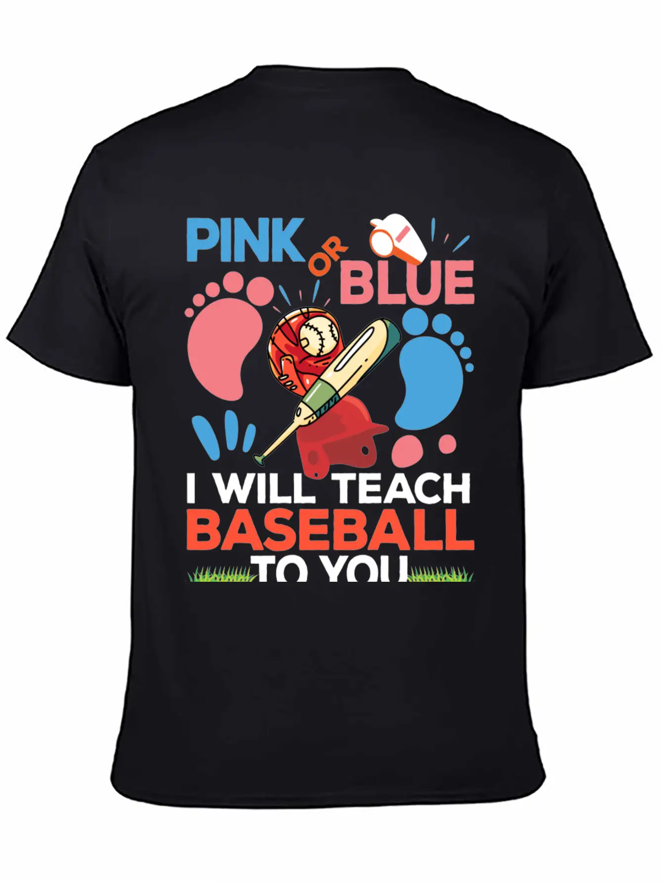 Gender Reveal Party Baby Shower Funny Baseball Fan Unisex Short Sleeve Soft Cotton T-Shirt – Casual Everyday Wear