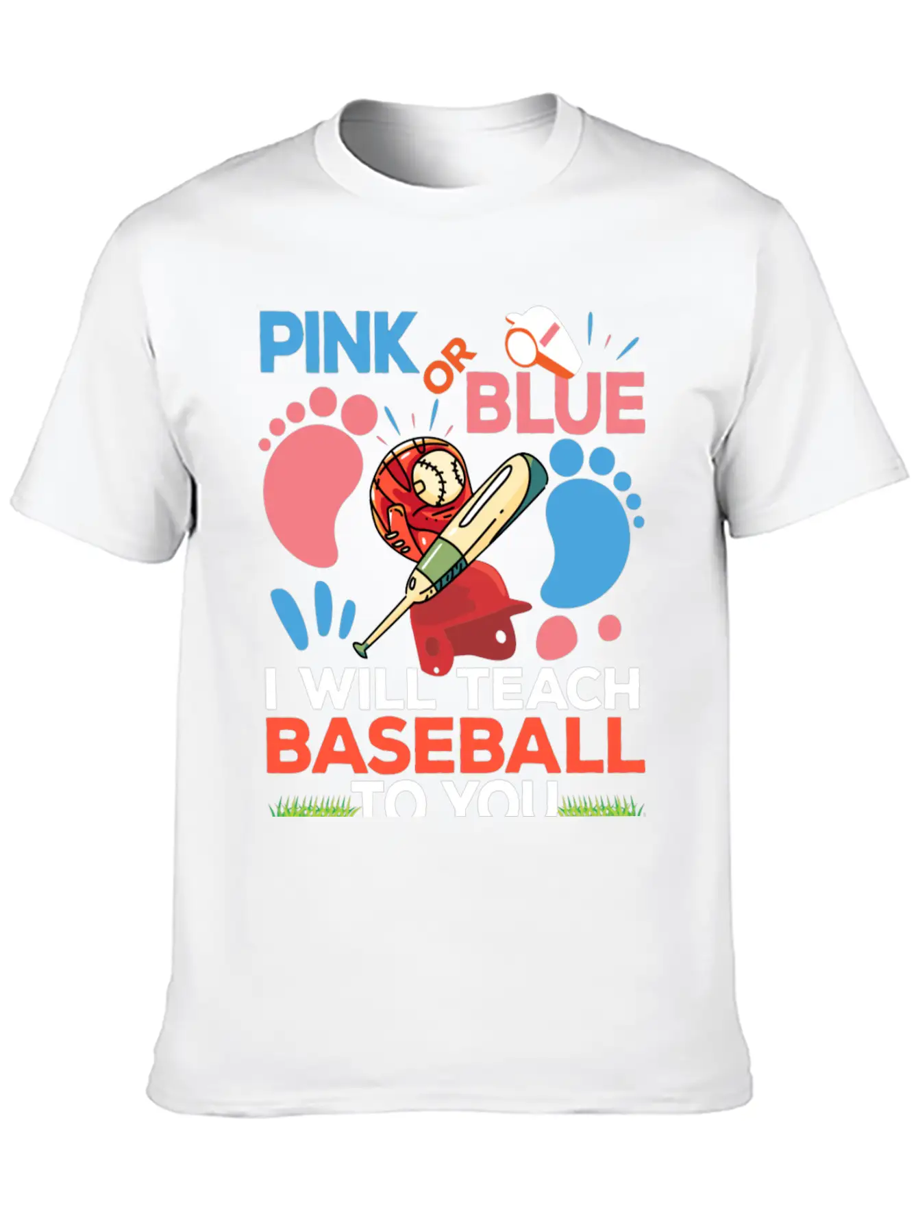 Gender Reveal Party Baby Shower Funny Baseball Fan Unisex Short Sleeve Soft Cotton T-Shirt – Casual Everyday Wear