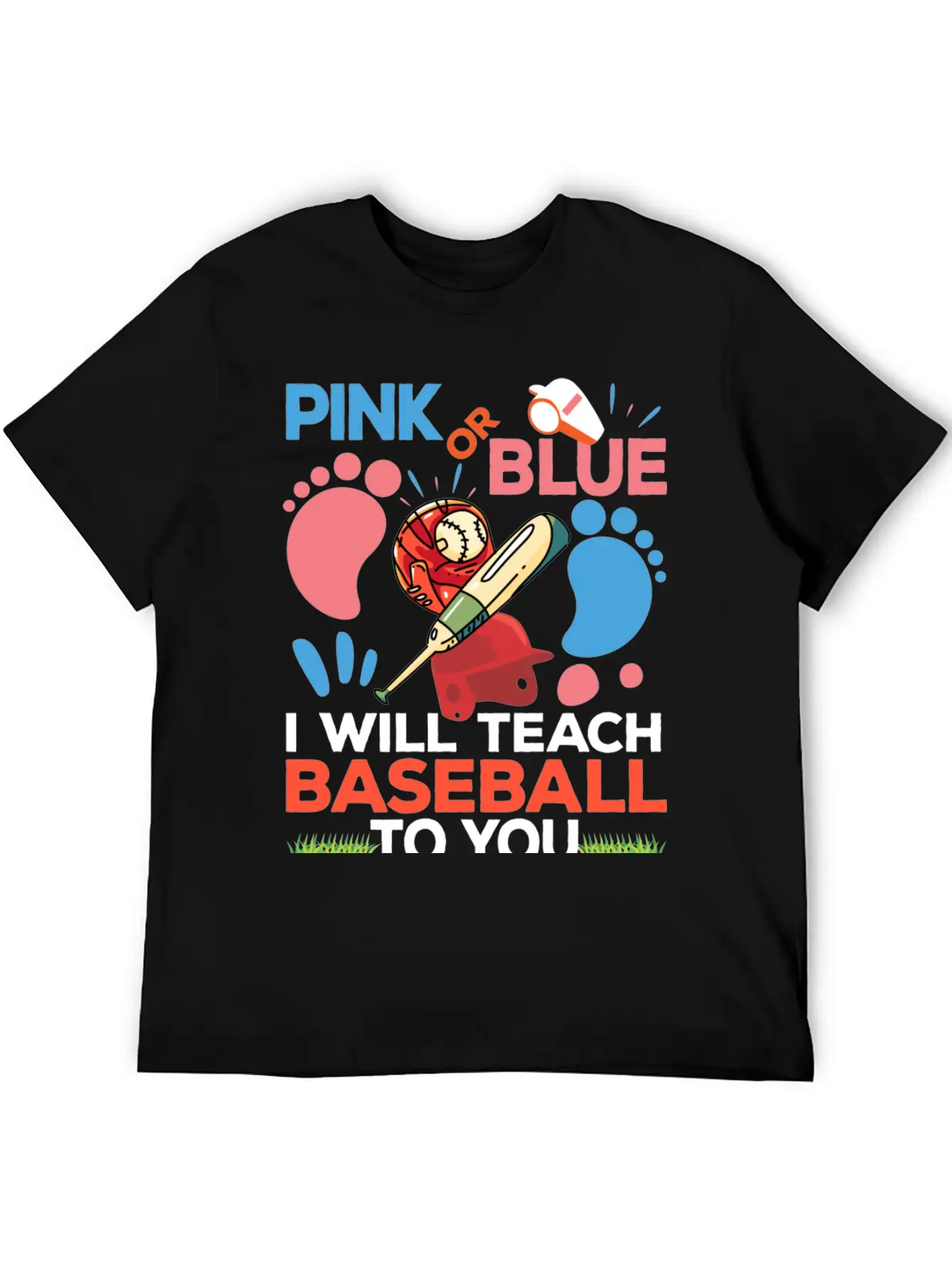 Gender Reveal Party Baby Shower Funny Baseball Fan Unisex Short Sleeve Soft Cotton T-Shirt – Casual Everyday Wear