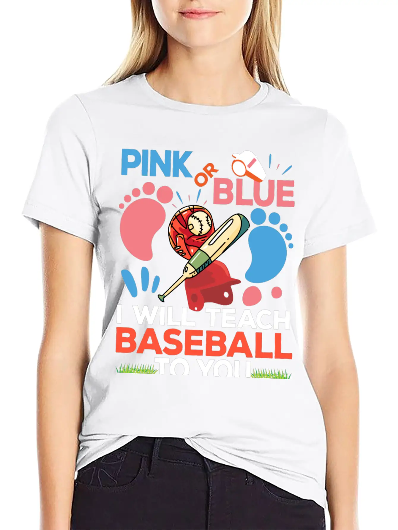 Gender Reveal Party Baby Shower Funny Baseball Fan Unisex Short Sleeve Soft Cotton T-Shirt – Casual Everyday Wear