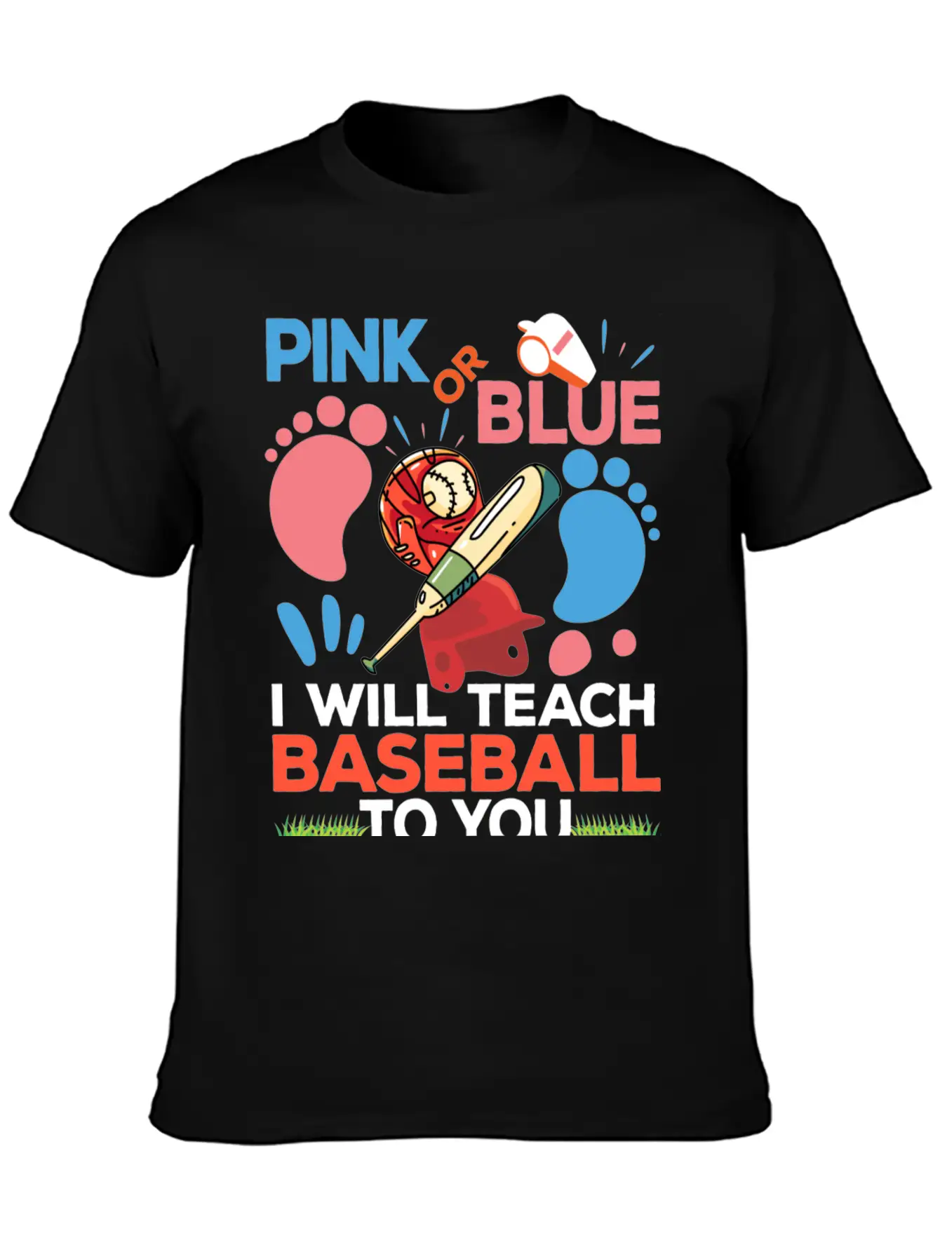 Gender Reveal Party Baby Shower Funny Baseball Fan Unisex Short Sleeve Soft Cotton T-Shirt – Casual Everyday Wear